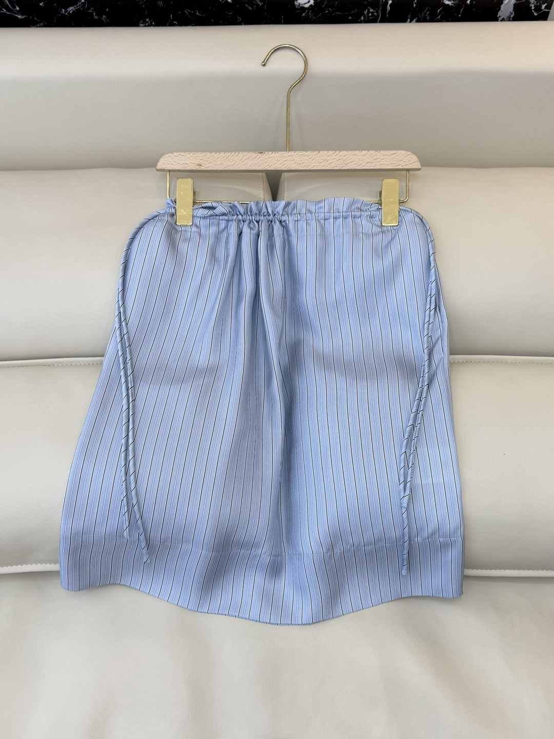 QD8005+8009#新款套装🌾Toteme 100% 真丝 桑蚕丝 条纹印花长袖衬衫➕抽带 真丝半裙