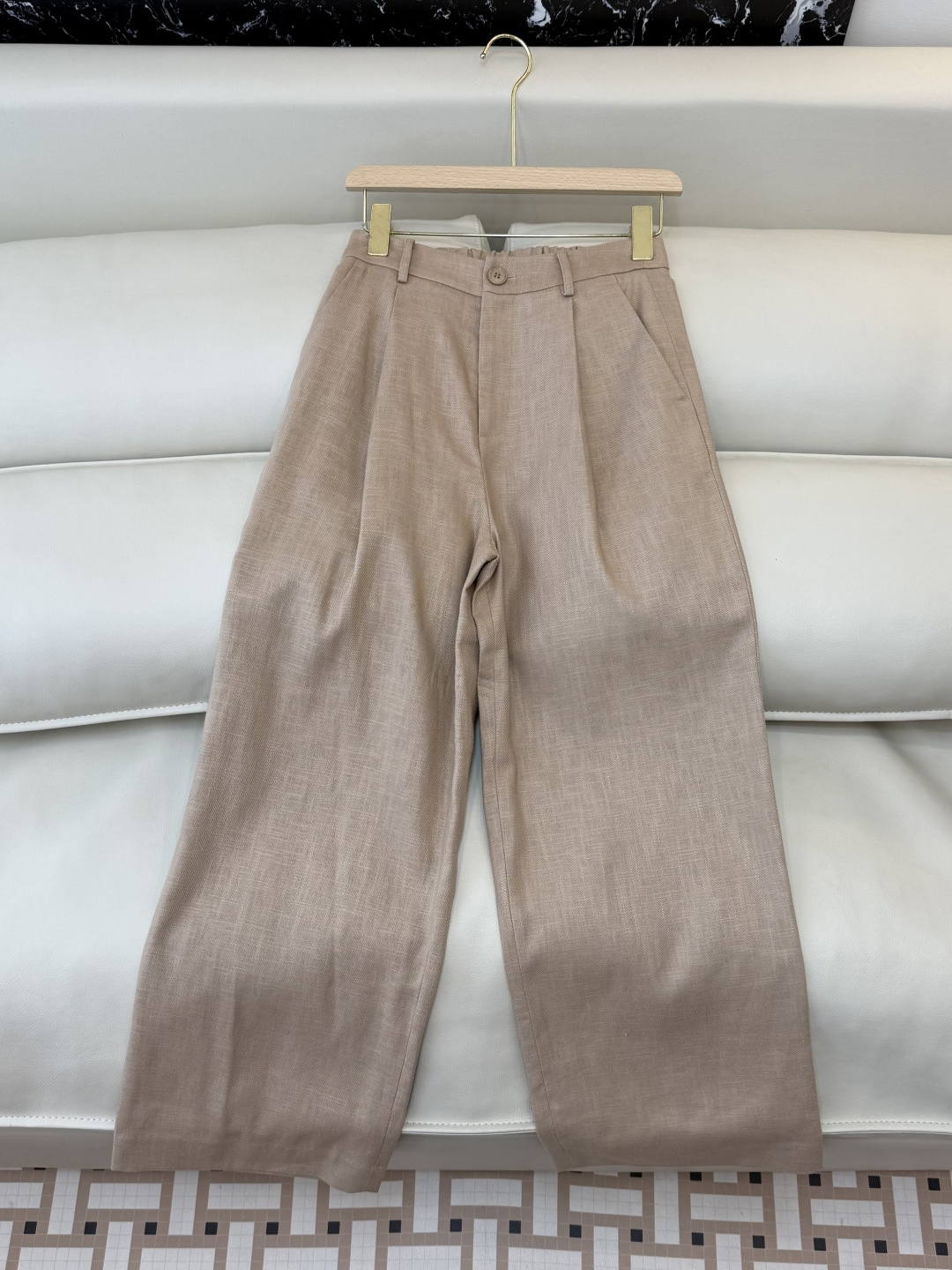 TF102#新款套装🌾BC 85% 亚麻 15% 棉 长袖西装外套 ➕长裤 杏色 36/38/40/42