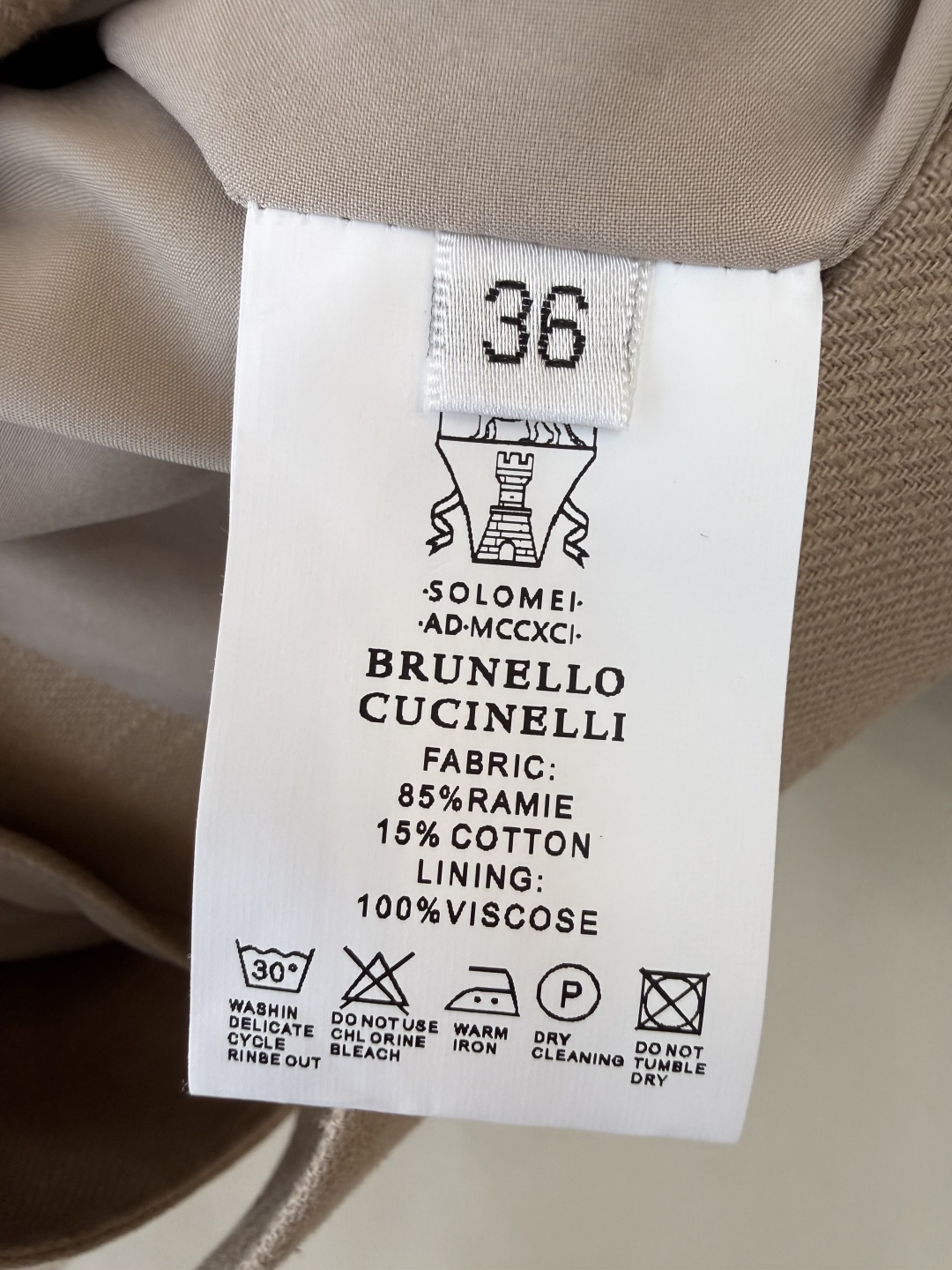 TF102#新款套装🌾BC 85% 亚麻 15% 棉 长袖西装外套 ➕长裤 杏色 36/38/40/42