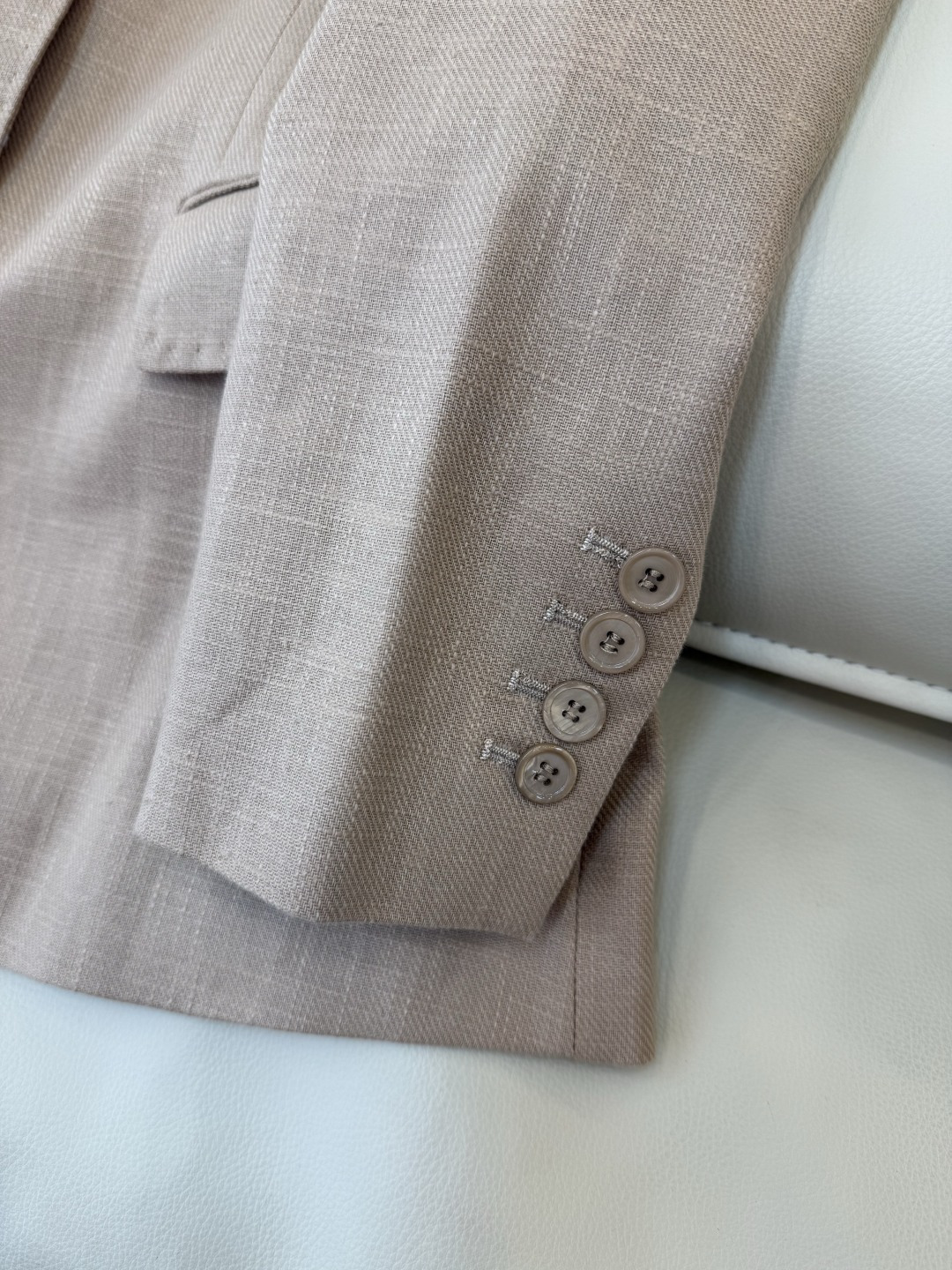 TF102#新款套装🌾BC 85% 亚麻 15% 棉 长袖西装外套 ➕长裤 杏色 36/38/40/42