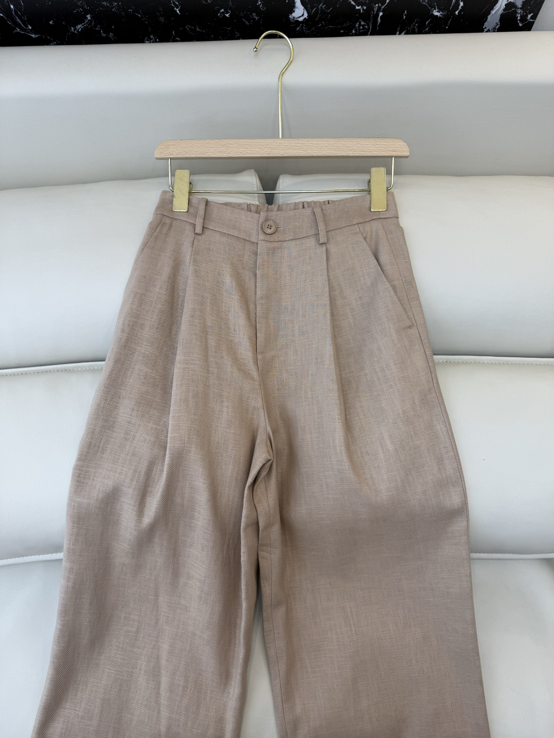 TF102#新款套装🌾BC 85% 亚麻 15% 棉 长袖西装外套 ➕长裤 杏色 36/38/40/42