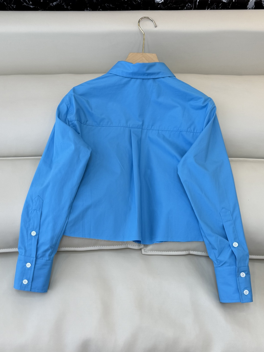 CY094#新款衬衫。miu家 字母绣花 长袖 衬衫 白色 蓝色 SML