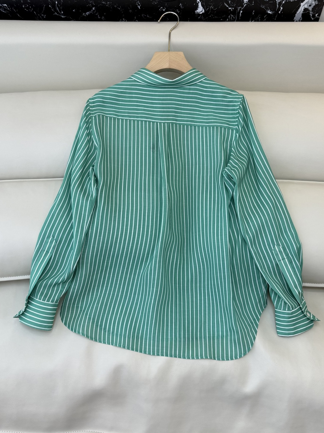 CY093#新款衬衫。劳夫劳伦 条纹印花修身长袖 衬衫 绿色 粉色 SM L
