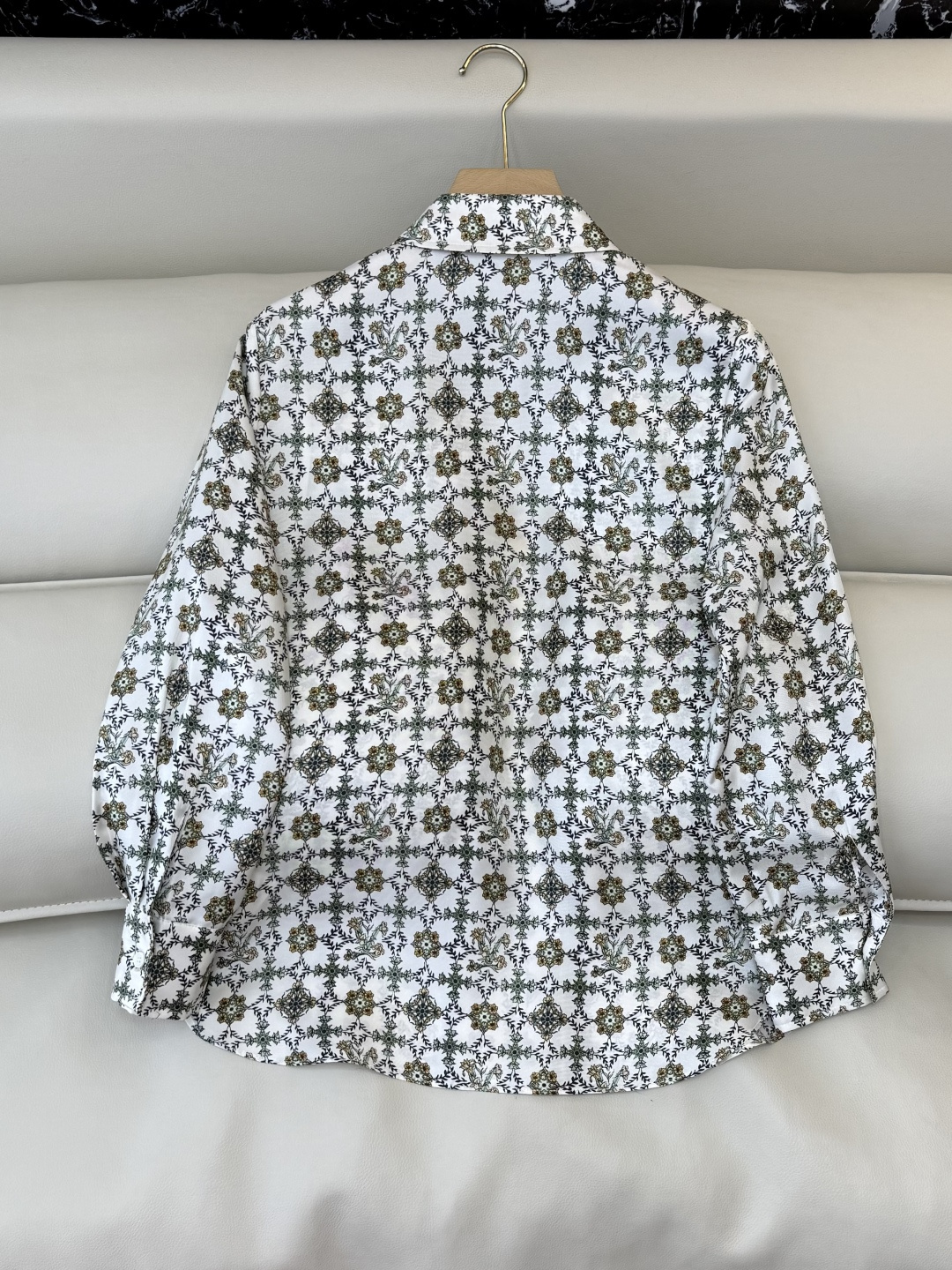 BS1106#新款真丝衬衫💕L V 斜纹真丝印花 100% 真丝衬衫 SMLXL