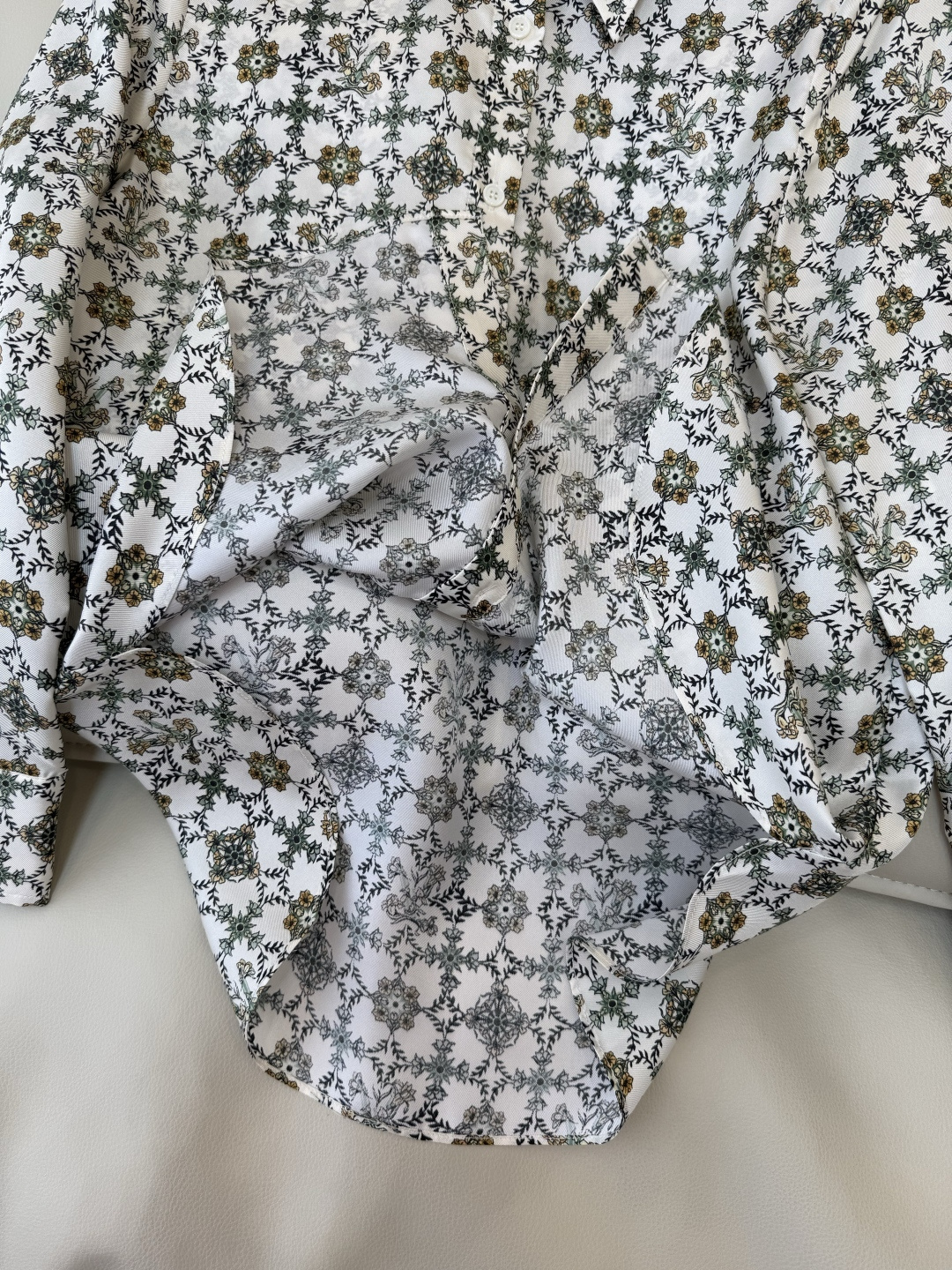 BS1106#新款真丝衬衫💕L V 斜纹真丝印花 100% 真丝衬衫 SMLXL