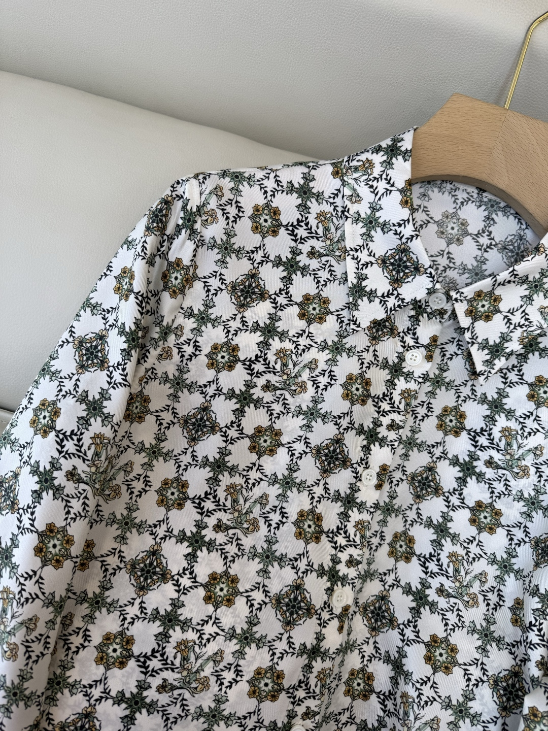 BS1106#新款真丝衬衫💕L V 斜纹真丝印花 100% 真丝衬衫 SMLXL