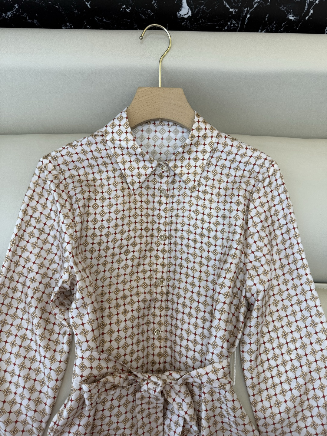 BS1100#新款衬衫💕Max mara 定位印花 100%斜纹真丝 长袖真丝衬衫 36/38/40/4