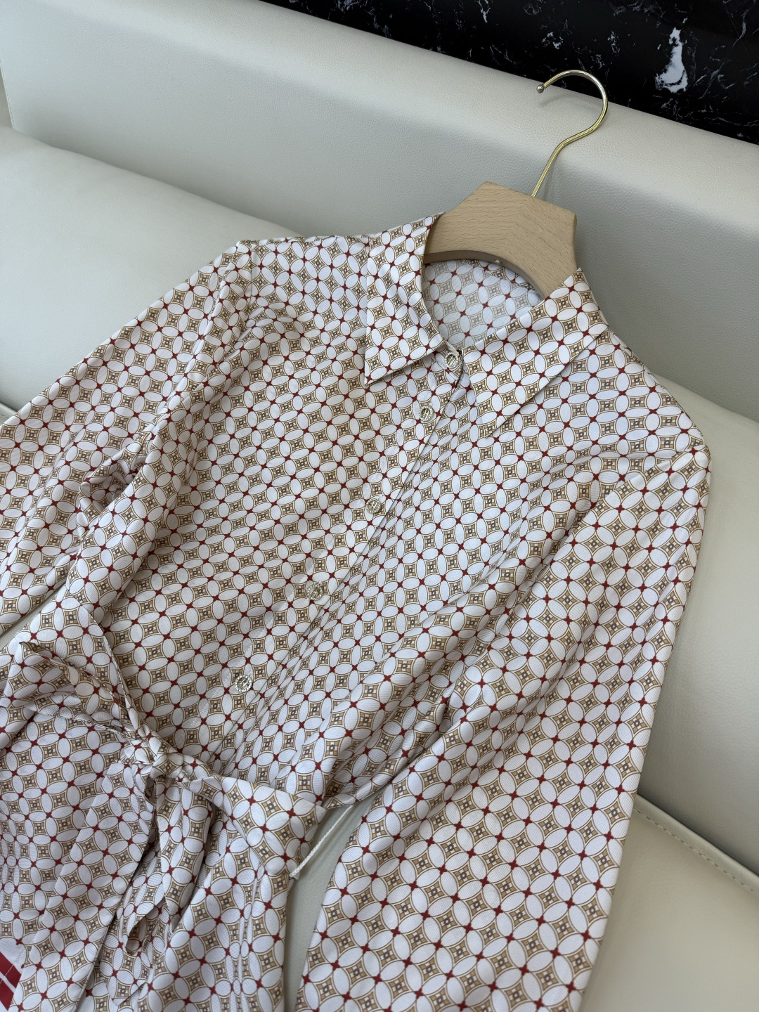 BS1100#新款衬衫💕Max mara 定位印花 100%斜纹真丝 长袖真丝衬衫 36/38/40/4