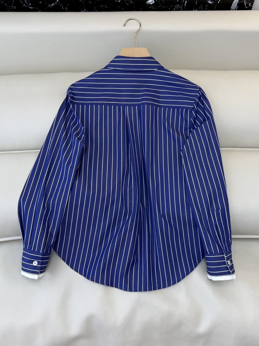 BS1098#新款衬衫💕BC ⛓️链条边 长袖条纹衬衫 蓝色 米白色 36 /38/40/42