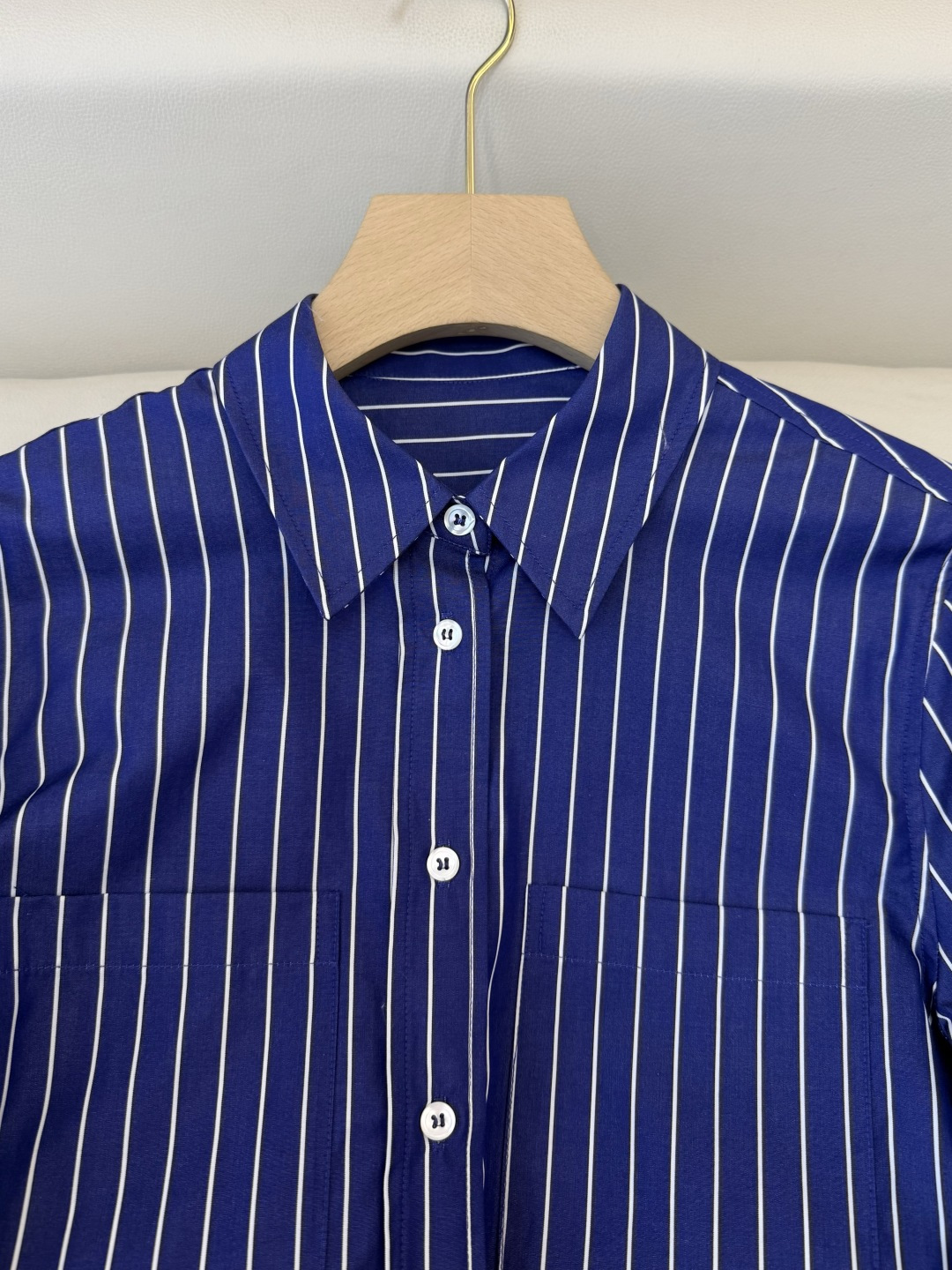 BS1098#新款衬衫💕BC ⛓️链条边 长袖条纹衬衫 蓝色 米白色 36 /38/40/42