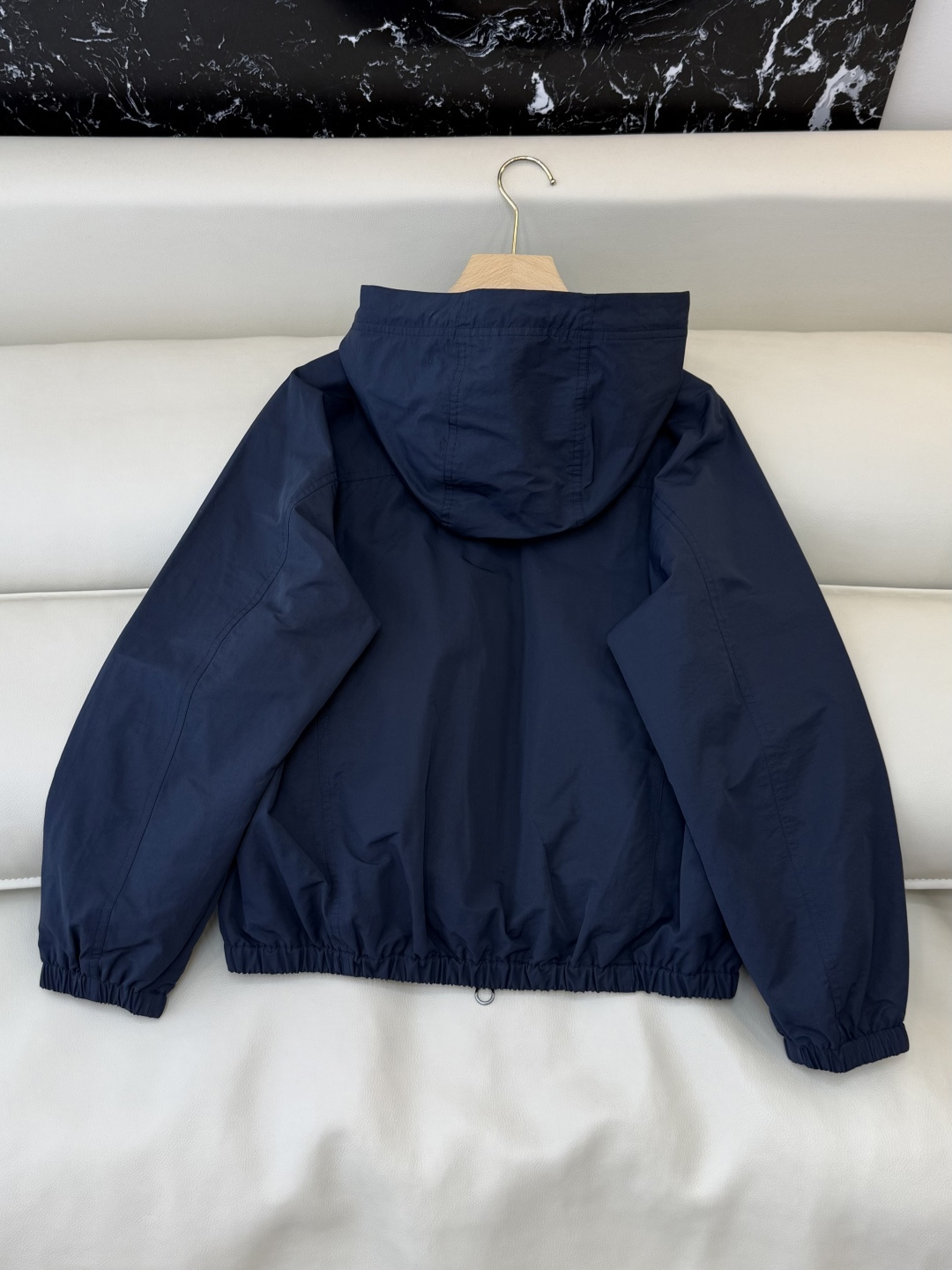 QGL039#新款外套💕LP 短风衣 内格纹 夹克拉链外套 杏色 藏青色 SML