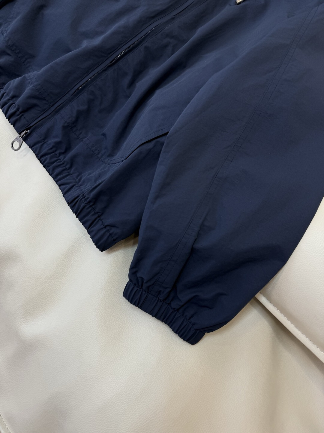 QGL039#新款外套💕LP 短风衣 内格纹 夹克拉链外套 杏色 藏青色 SML