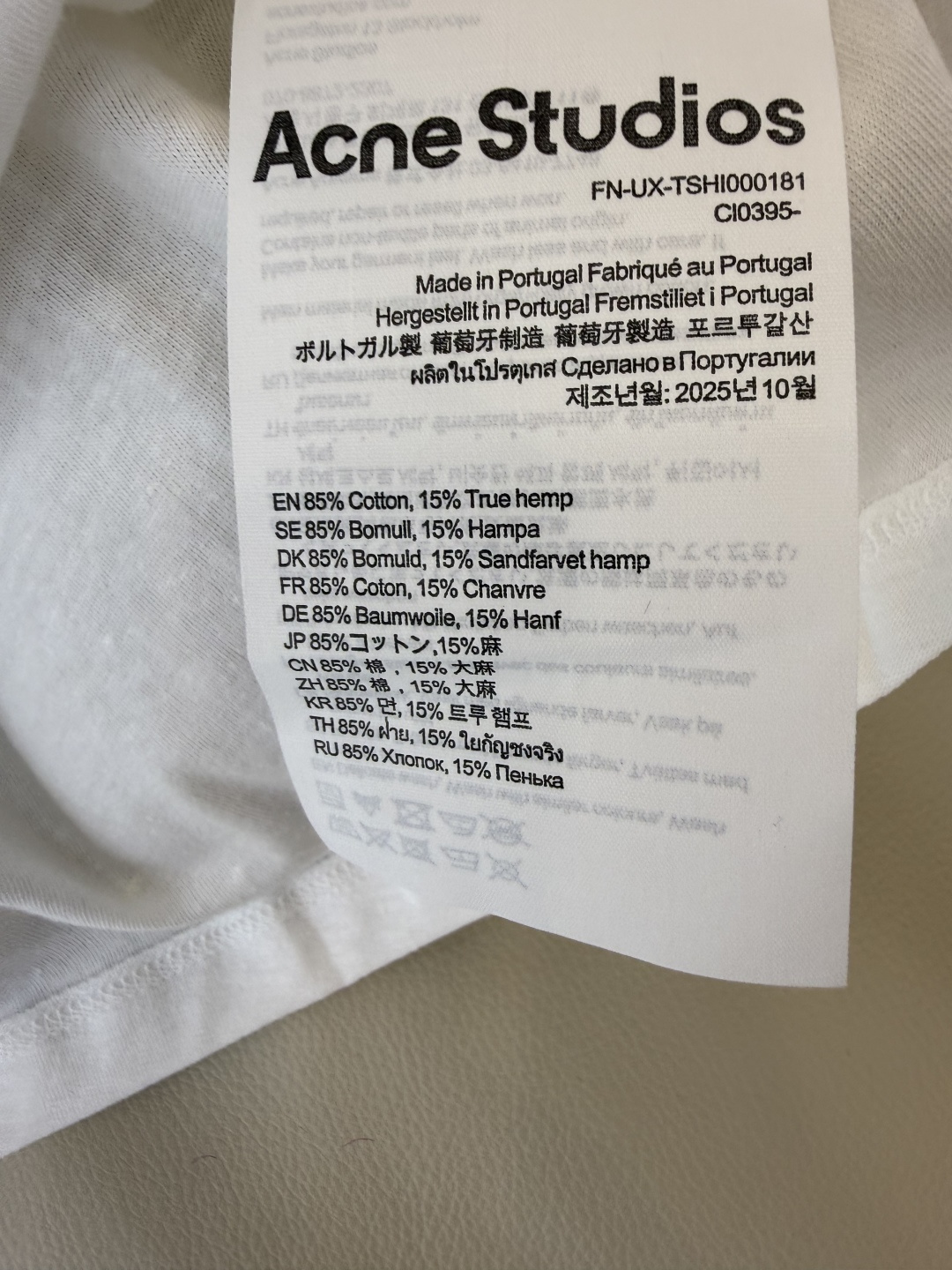 QG0155#新款T恤⚠️特批170‼️Acne 字母植绒 短袖T恤 深灰色 白色 SML