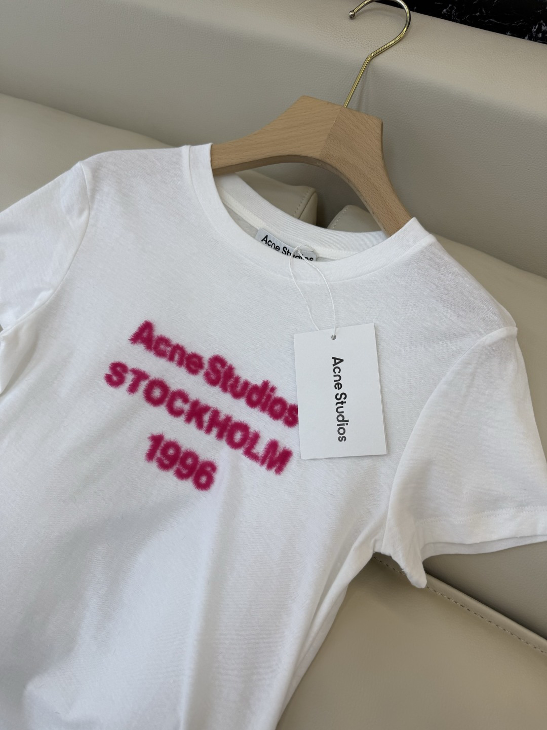 QG0155#新款T恤⚠️特批170‼️Acne 字母植绒 短袖T恤 深灰色 白色 SML