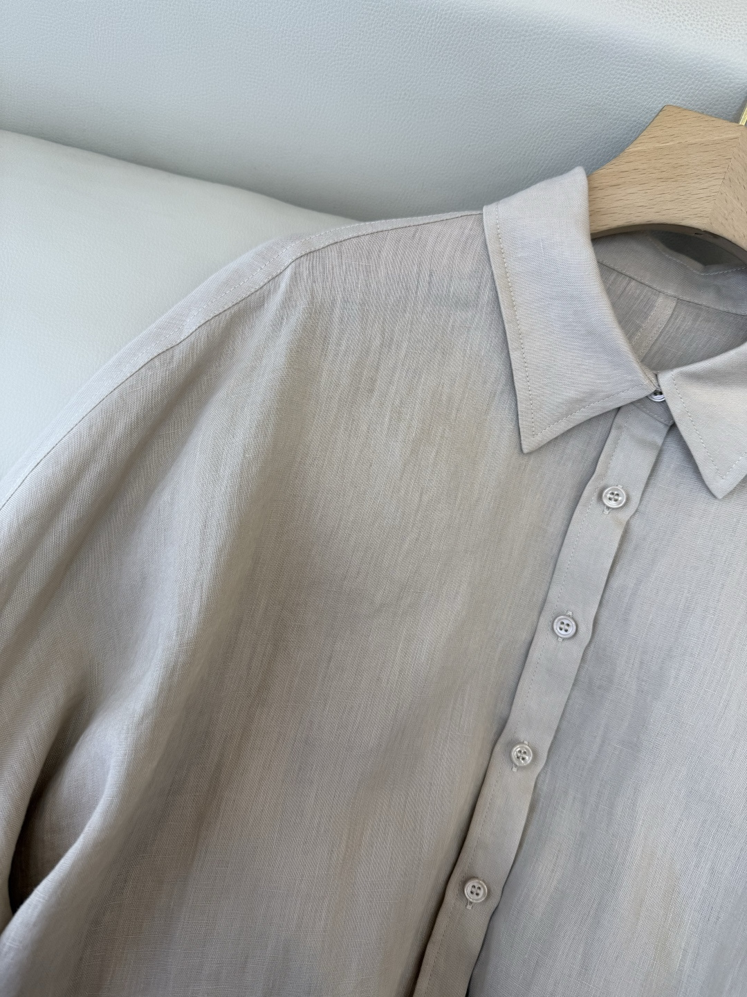 LZ26007#新款衬衫🌾BC 超级爆款 100% 亚麻 手工钉珠 宽松款 亚麻衬衫 杏色 白色 SML