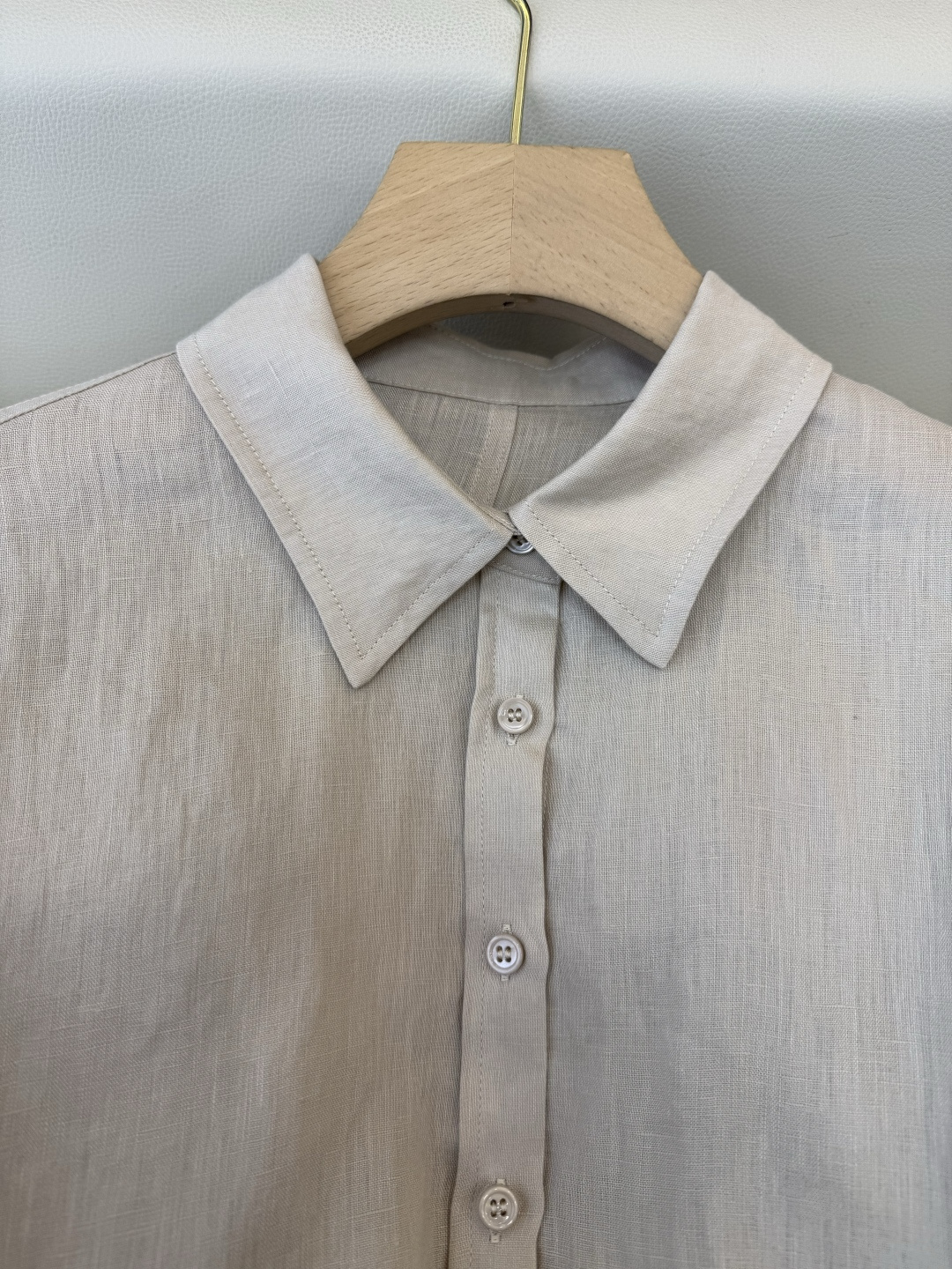 LZ26007#新款衬衫🌾BC 超级爆款 100% 亚麻 手工钉珠 宽松款 亚麻衬衫 杏色 白色 SML