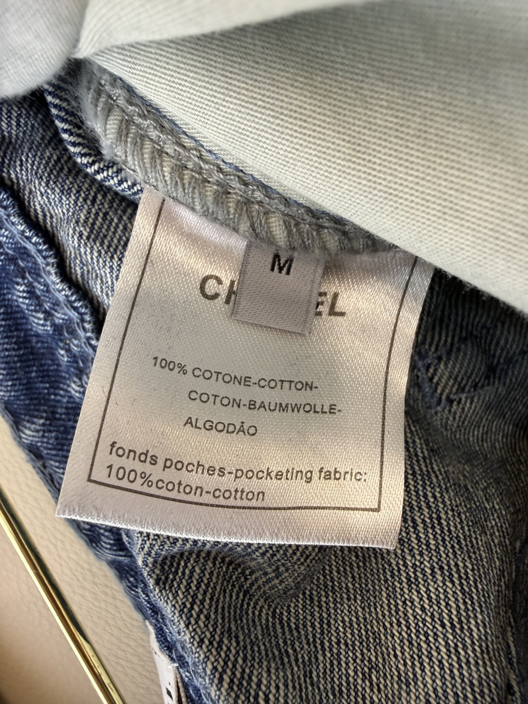 CK062#P⚠️特批‼️chanel 爆款 必补 双C 牛仔裤 白色 蓝色 SML