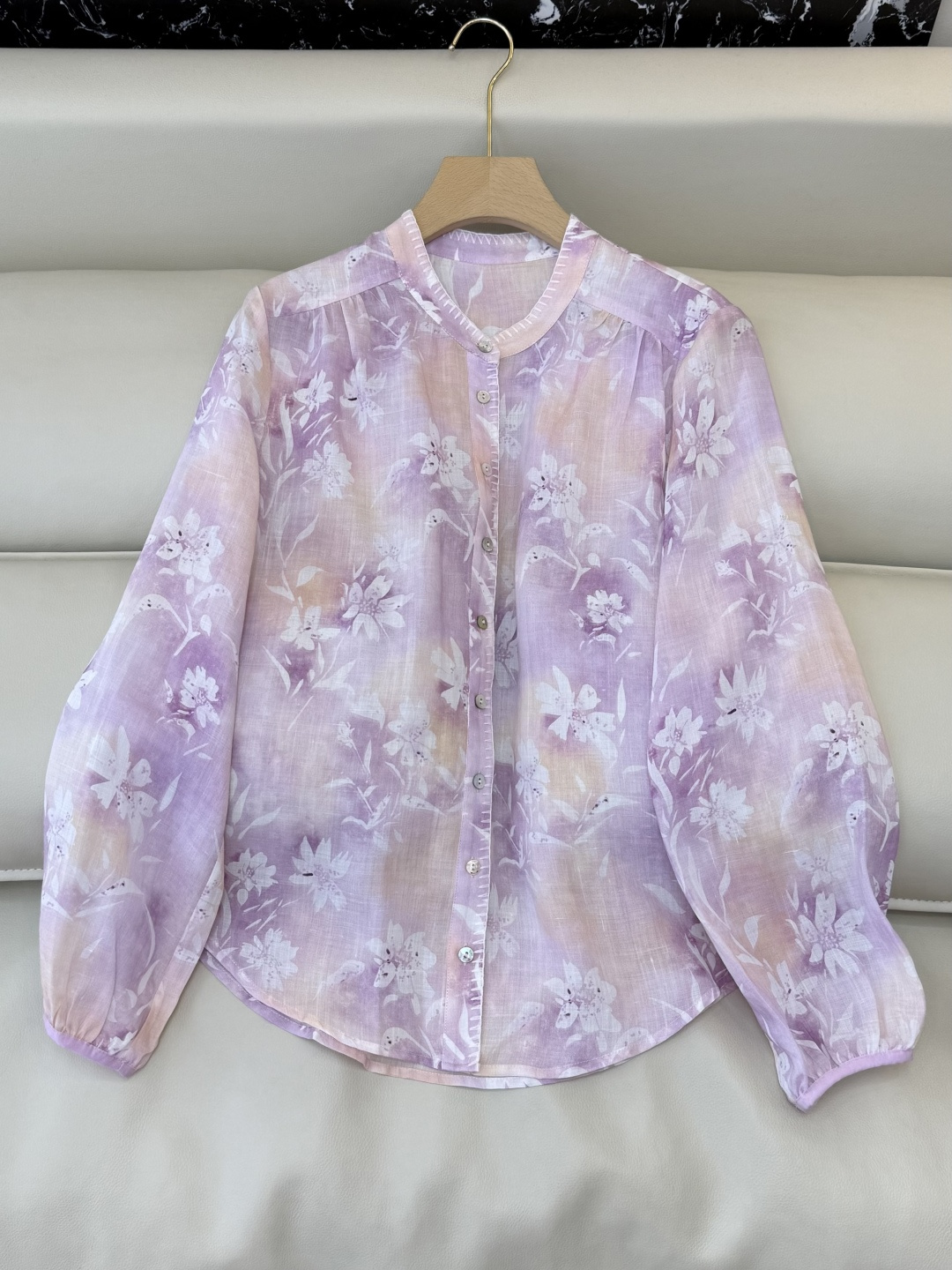 NO:736015,SL0183# New Shirt Factory Special 55 Ramie Long Sleeve Printed Shirt Pink Purple SML XL,,shirts,19860909SL0183#新款衬衫工厂特 55 苎麻 长袖印花 衬衫 粉紫色 SML XL,,shirts,,Women's clothing