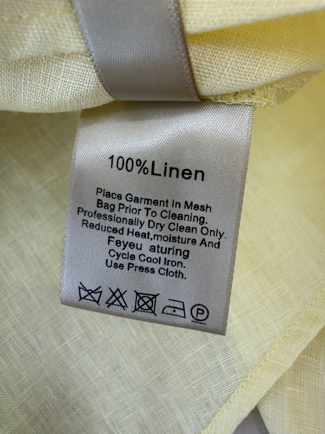 FY083#新款套装🌾Zimm 镂空绣花 100% 亚麻 上衣➕长裤套装 黄色SMLXL