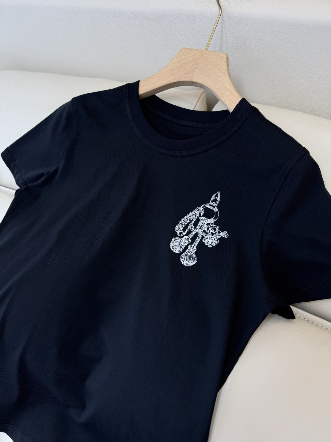 QG0156#新款T恤⚠️‼️H家 爱马仕 独家版 印花 短袖T恤 黑色 白色 SML