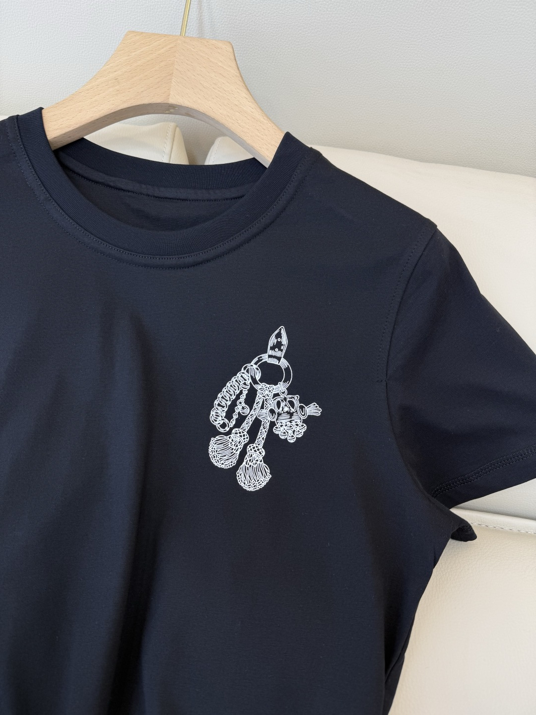 QG0156#新款T恤⚠️‼️H家 爱马仕 独家版 印花 短袖T恤 黑色 白色 SML