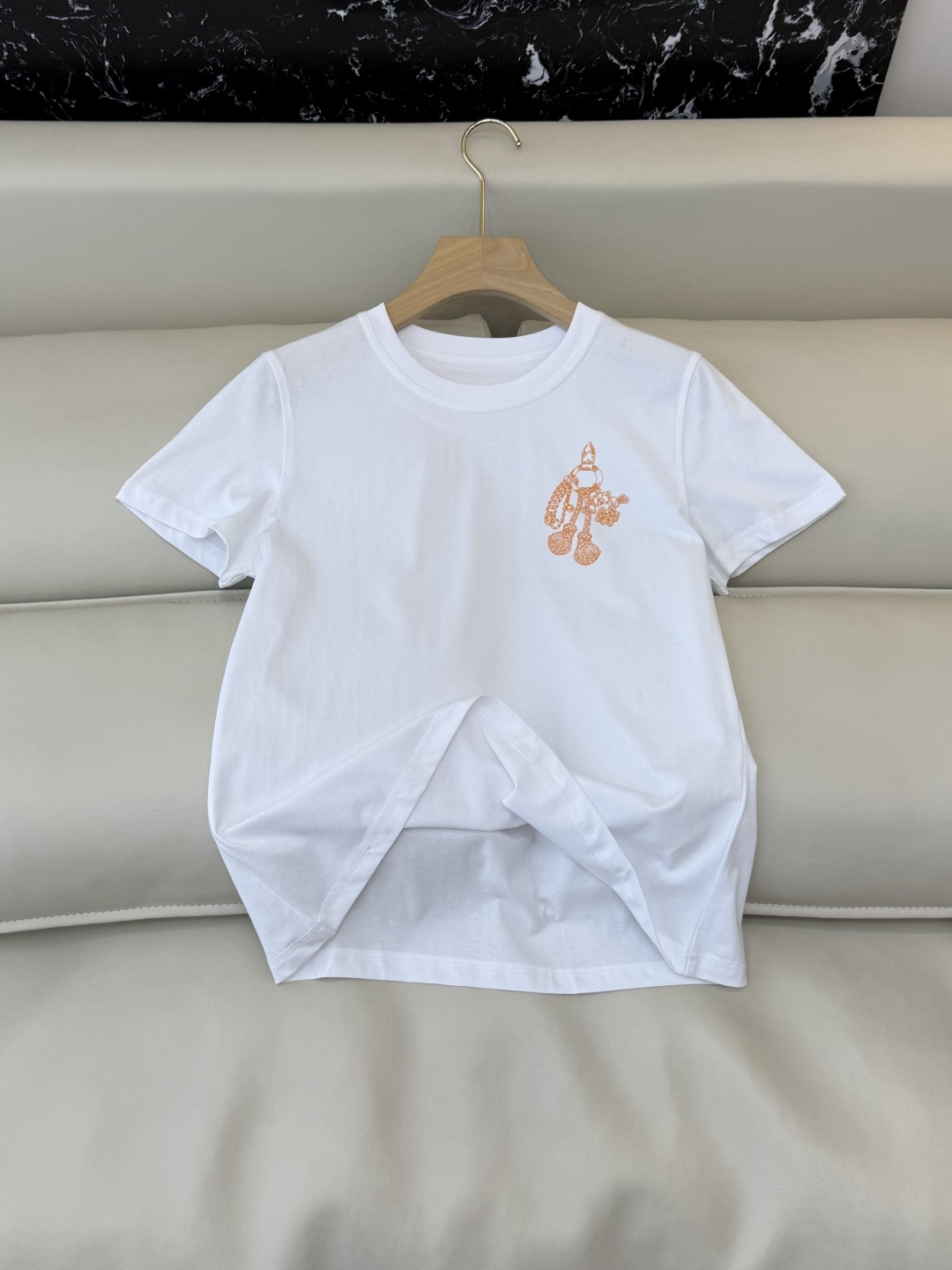 QG0156#新款T恤⚠️‼️H家 爱马仕 独家版 印花 短袖T恤 黑色 白色 SML