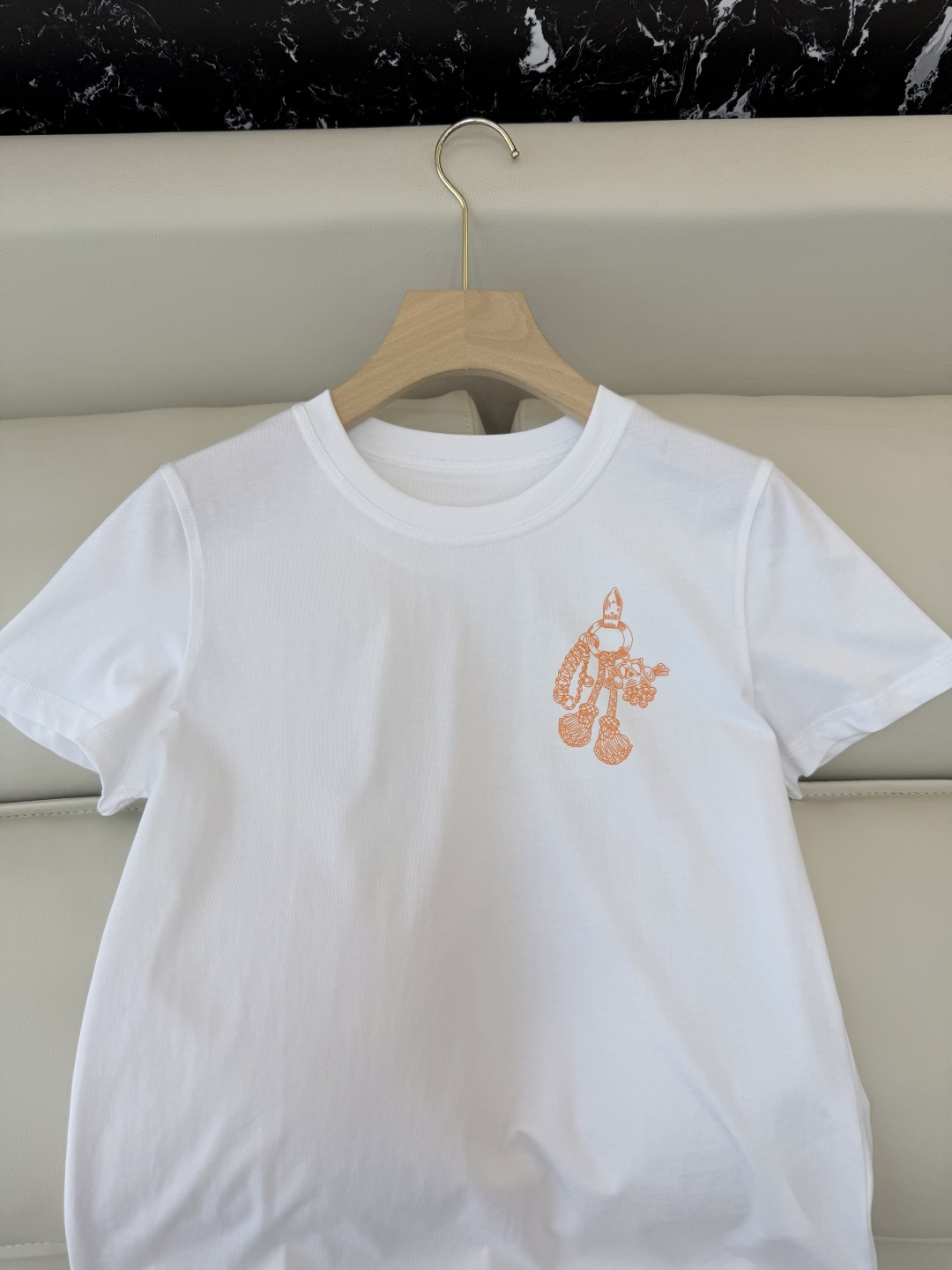 QG0156#新款T恤⚠️‼️H家 爱马仕 独家版 印花 短袖T恤 黑色 白色 SML