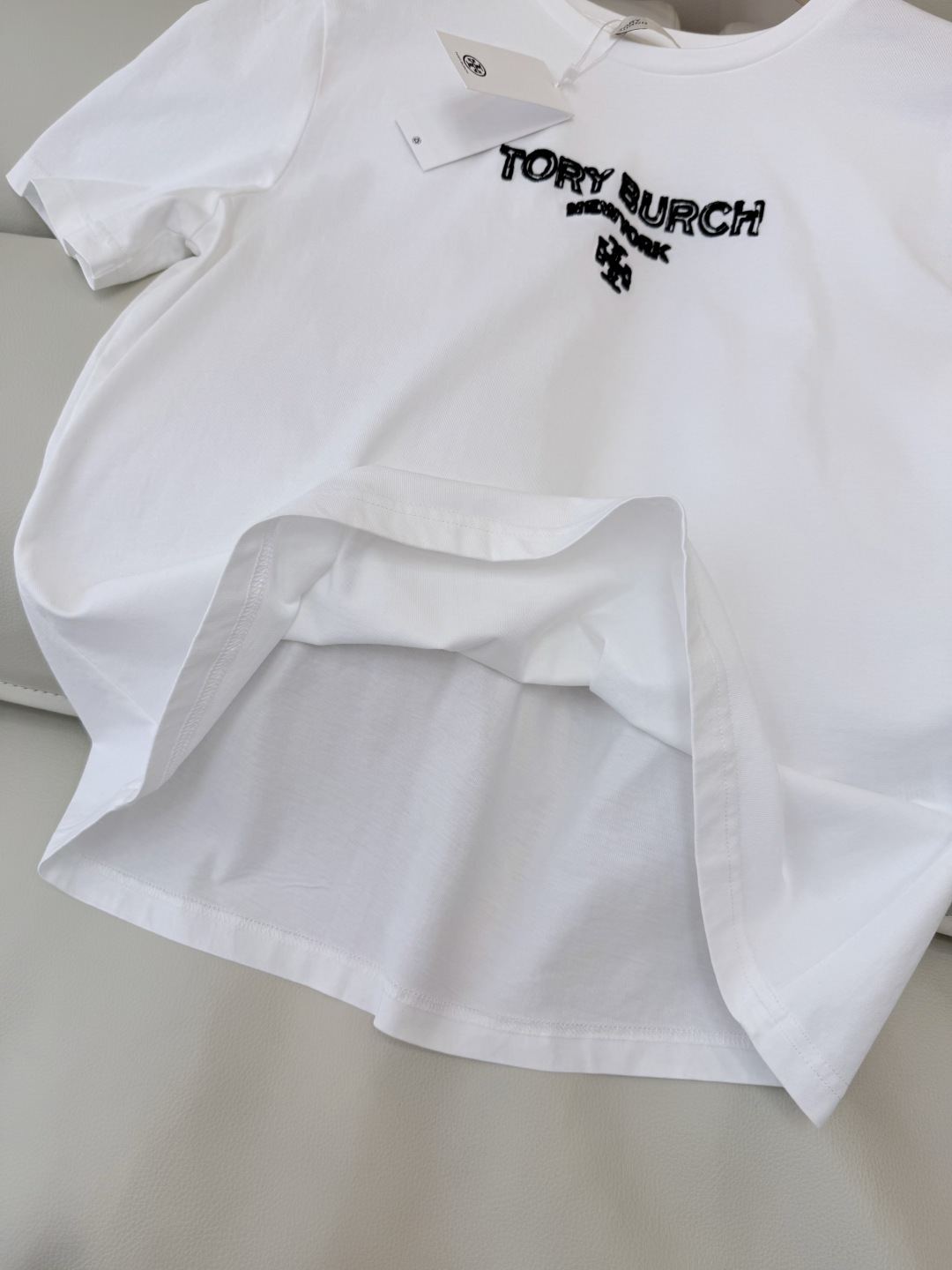 QG0158#新款T恤⚠️‼️Tory Burch 字母绣花 短袖T恤 白色SML