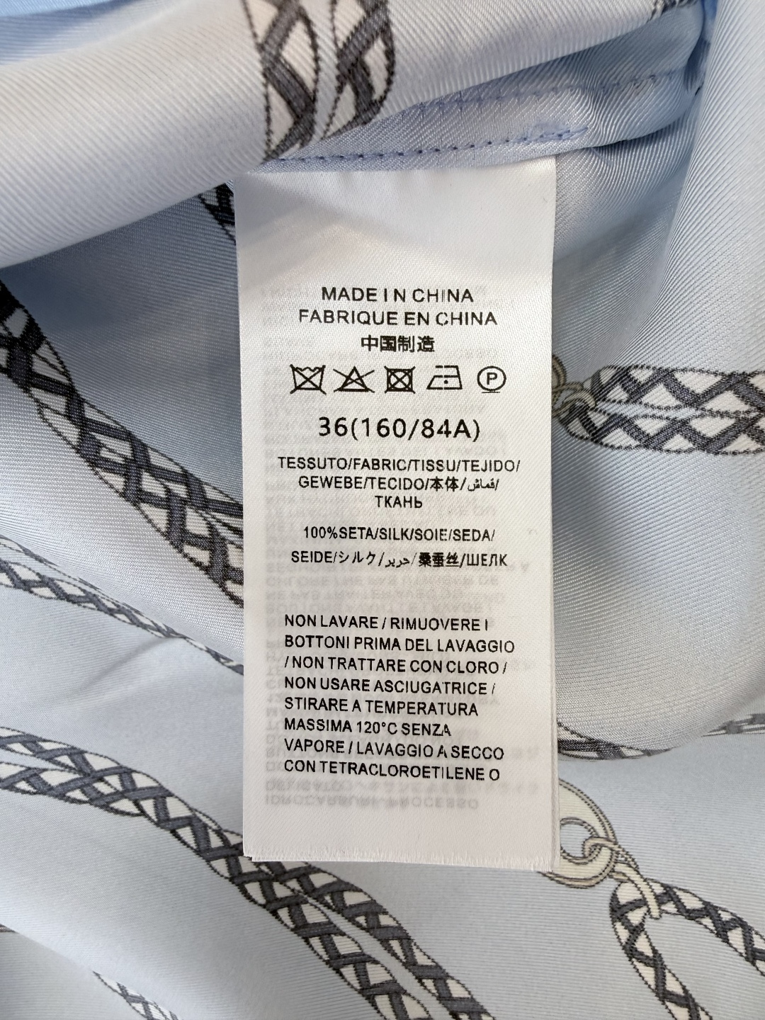 BS1117#新款衬衫💕gucci 条纹100% 真丝 蝴蝶结 印花上衣 蓝色 36-42