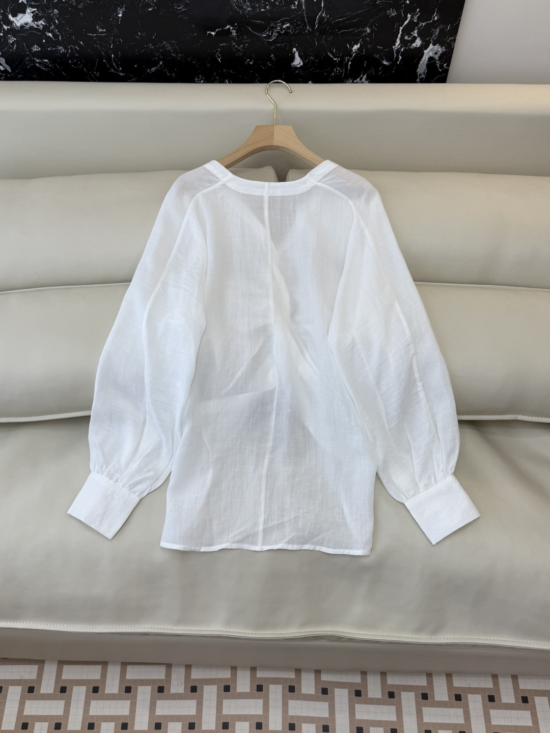 LZ26020#新款衬衫🌾BC 42% 苎麻 显瘦 V领 长袖衬衫 粉色 咖色 白色 SML