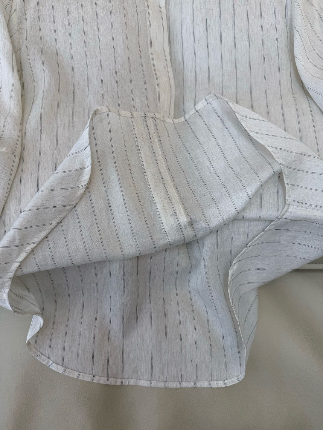 LS004#新款衬衫⚠️‼️the row 12%亚麻棉 极简风 条纹印花 七分袖衬衫 S-XL