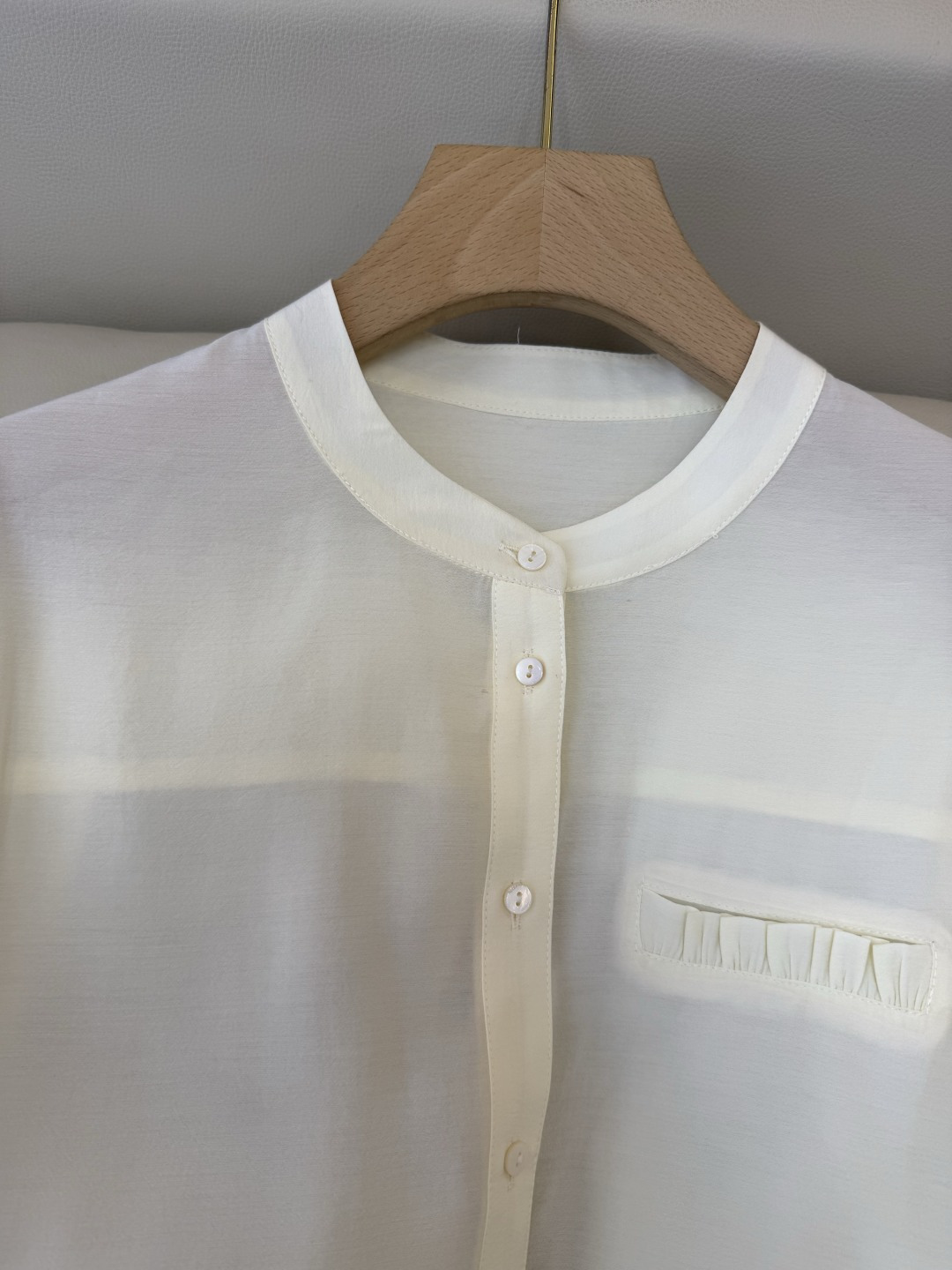 LS001#新款衬衫⚠️‼️the row 11% 桑蚕丝 极简风 奶油色衬衫 S-XL