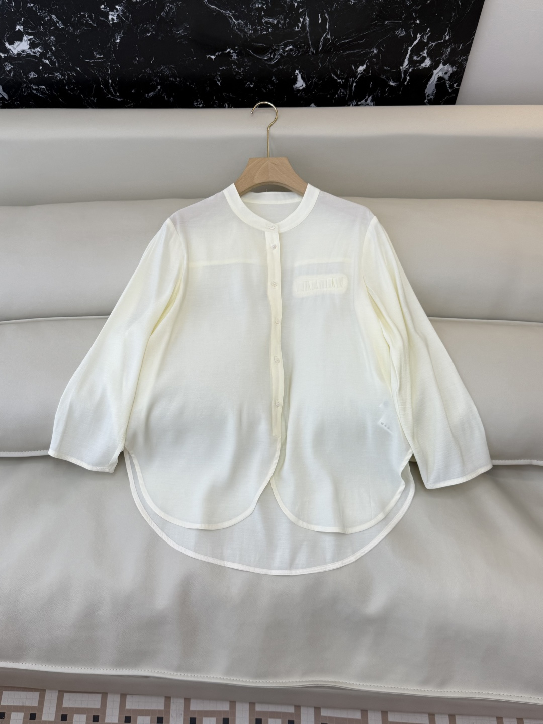 LS001#新款衬衫⚠️‼️the row 11% 桑蚕丝 极简风 奶油色衬衫 S-XL