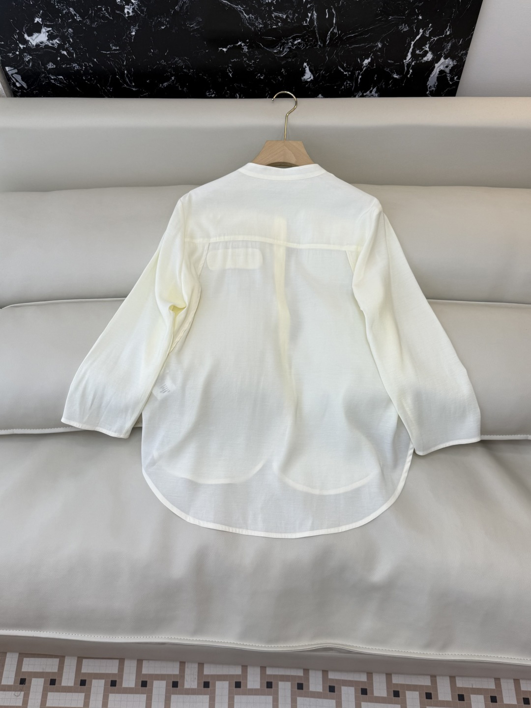 LS001#新款衬衫⚠️‼️the row 11% 桑蚕丝 极简风 奶油色衬衫 S-XL