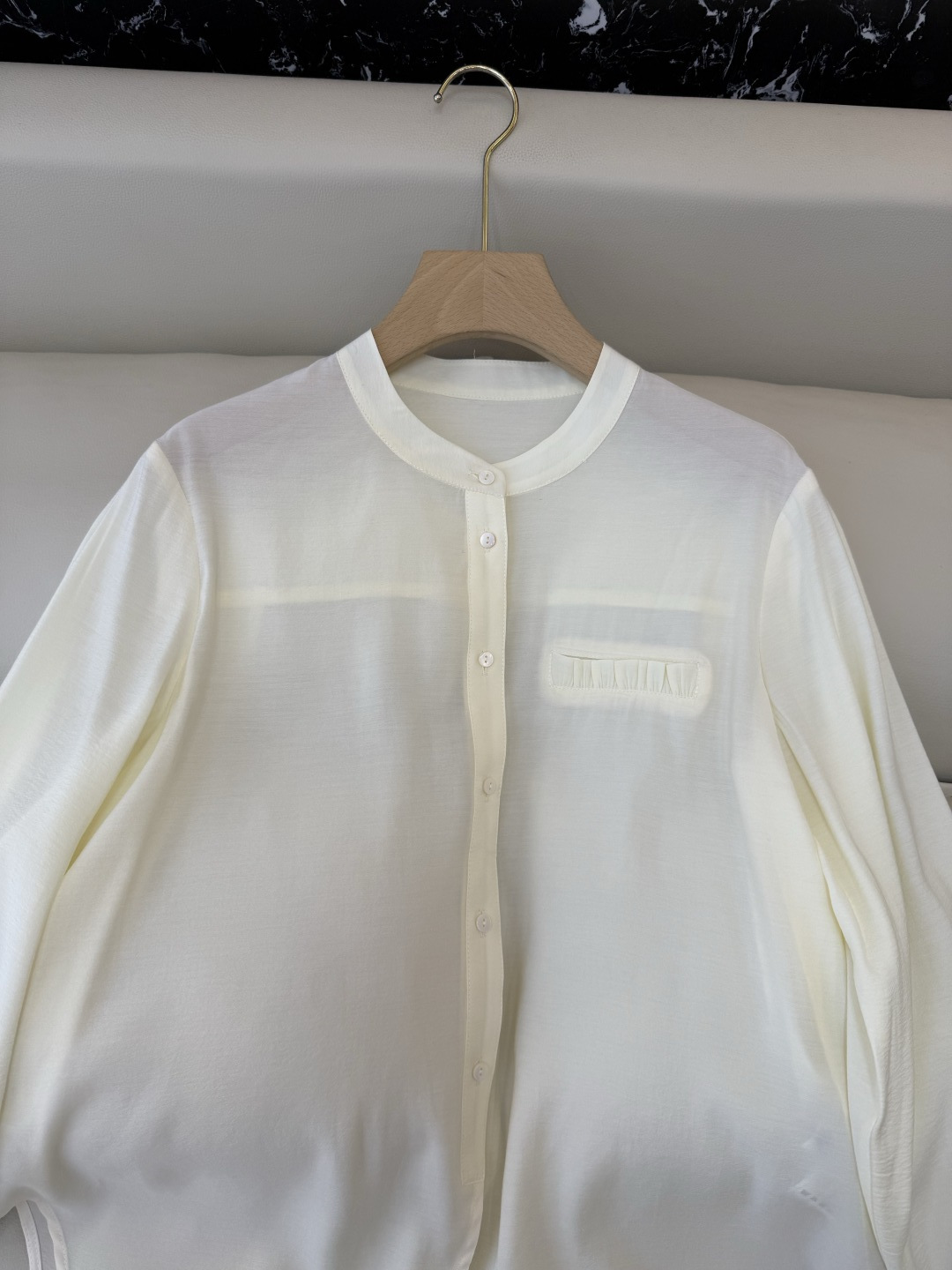 LS001#新款衬衫⚠️‼️the row 11% 桑蚕丝 极简风 奶油色衬衫 S-XL