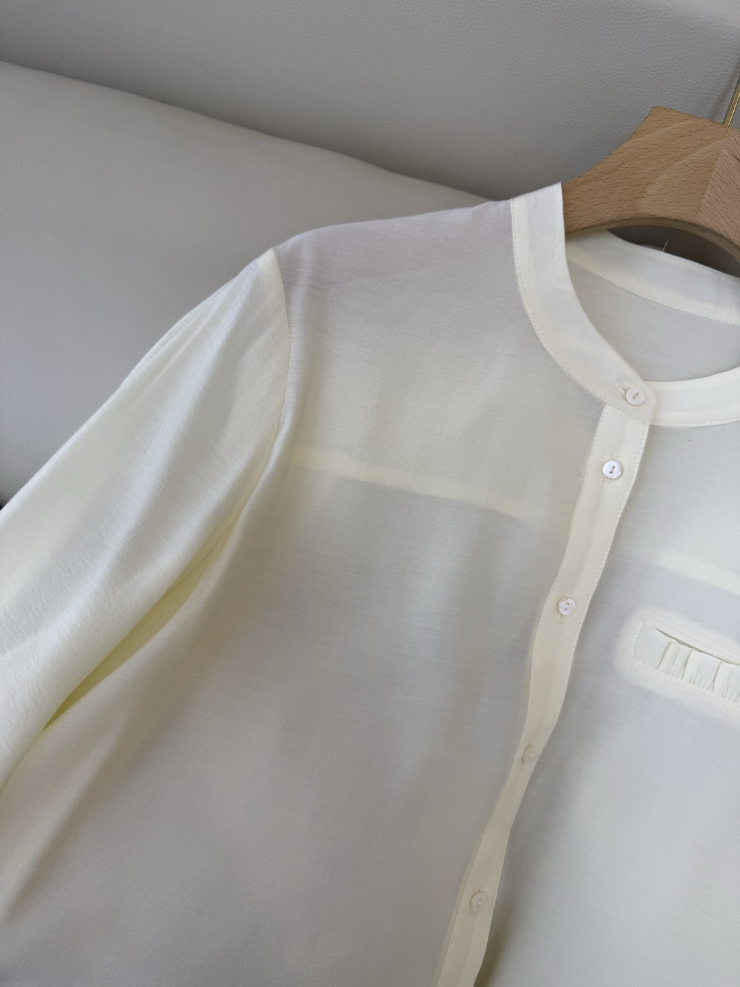 LS001#新款衬衫⚠️‼️the row 11% 桑蚕丝 极简风 奶油色衬衫 S-XL