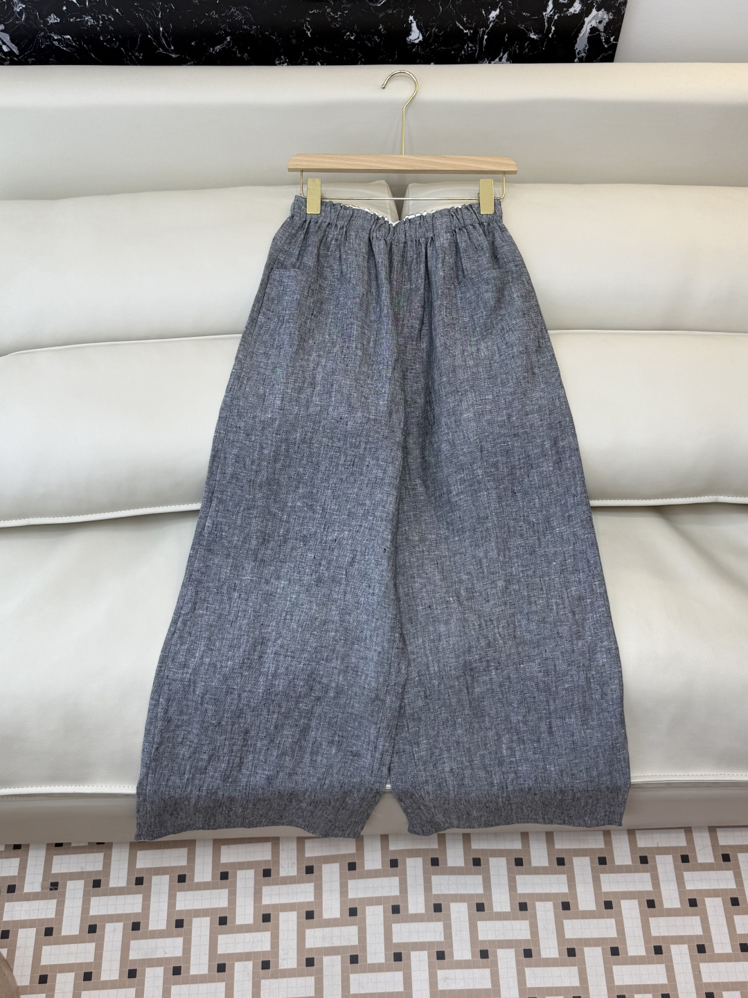 ZM003#新款套装⚠️‼️Lp🆕 经典款 100% 亚麻长袖衬衫➕长裤套装 灰色 绿色 SML