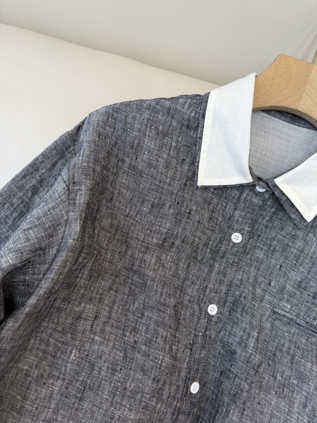 ZM003#新款套装⚠️‼️Lp🆕 经典款 100% 亚麻长袖衬衫➕长裤套装 灰色 绿色 SML