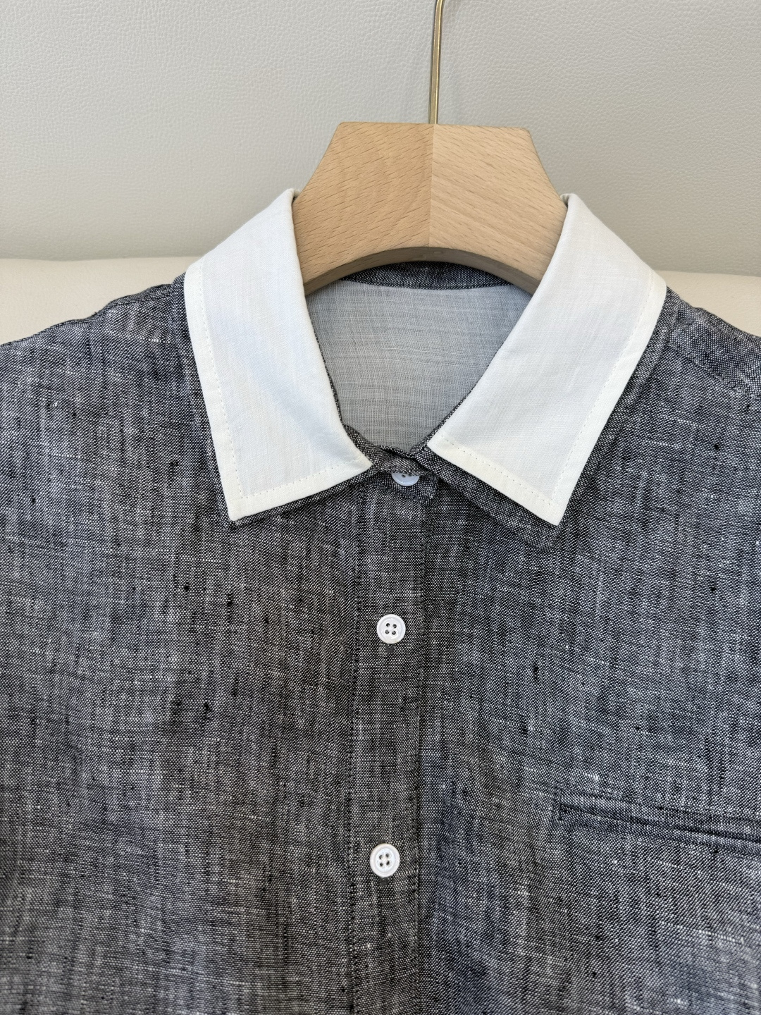 ZM003#新款套装⚠️‼️Lp🆕 经典款 100% 亚麻长袖衬衫➕长裤套装 灰色 绿色 SML