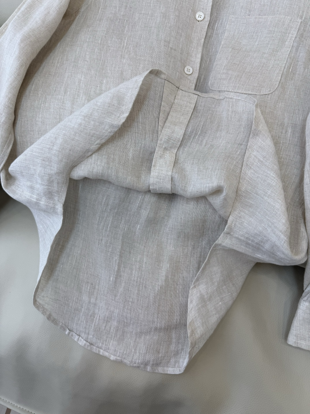ZM002#新款套装⚠️‼️Lp🆕 经典款 100% 亚麻长袖衬衫➕长裤套装 本色麻/粉色 SML