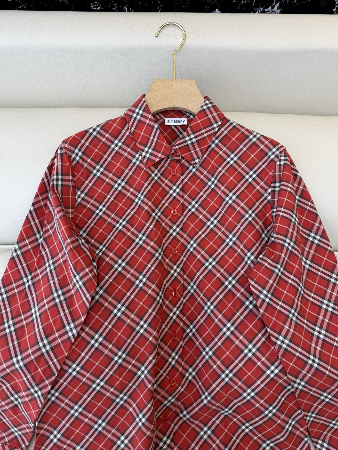 BM005#新款衬衫‼️B家 细格子 对格菱形格 长袖衬衫 三色 SML