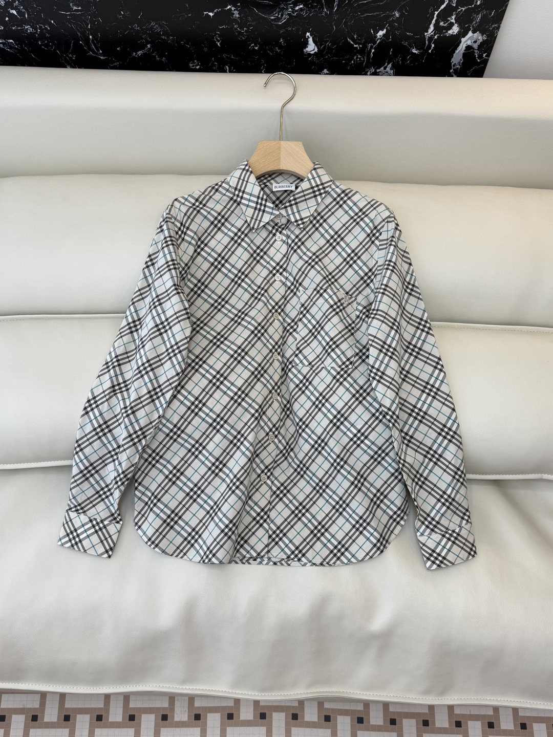 BM005#新款衬衫‼️B家 细格子 对格菱形格 长袖衬衫 三色 SML