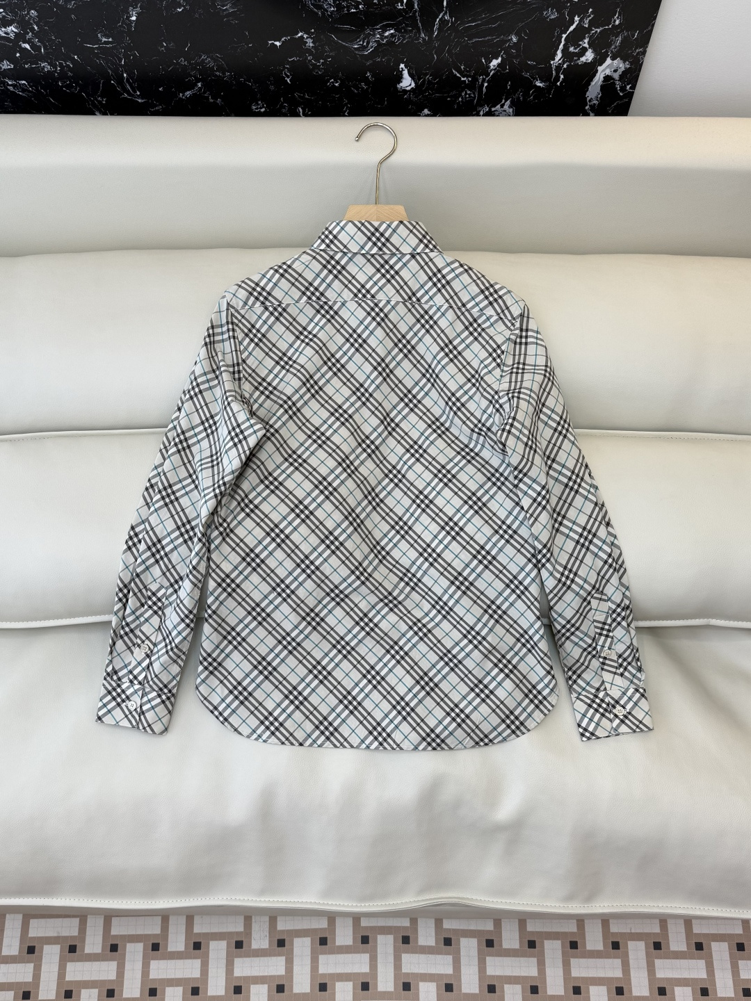 BM005#新款衬衫‼️B家 细格子 对格菱形格 长袖衬衫 三色 SML