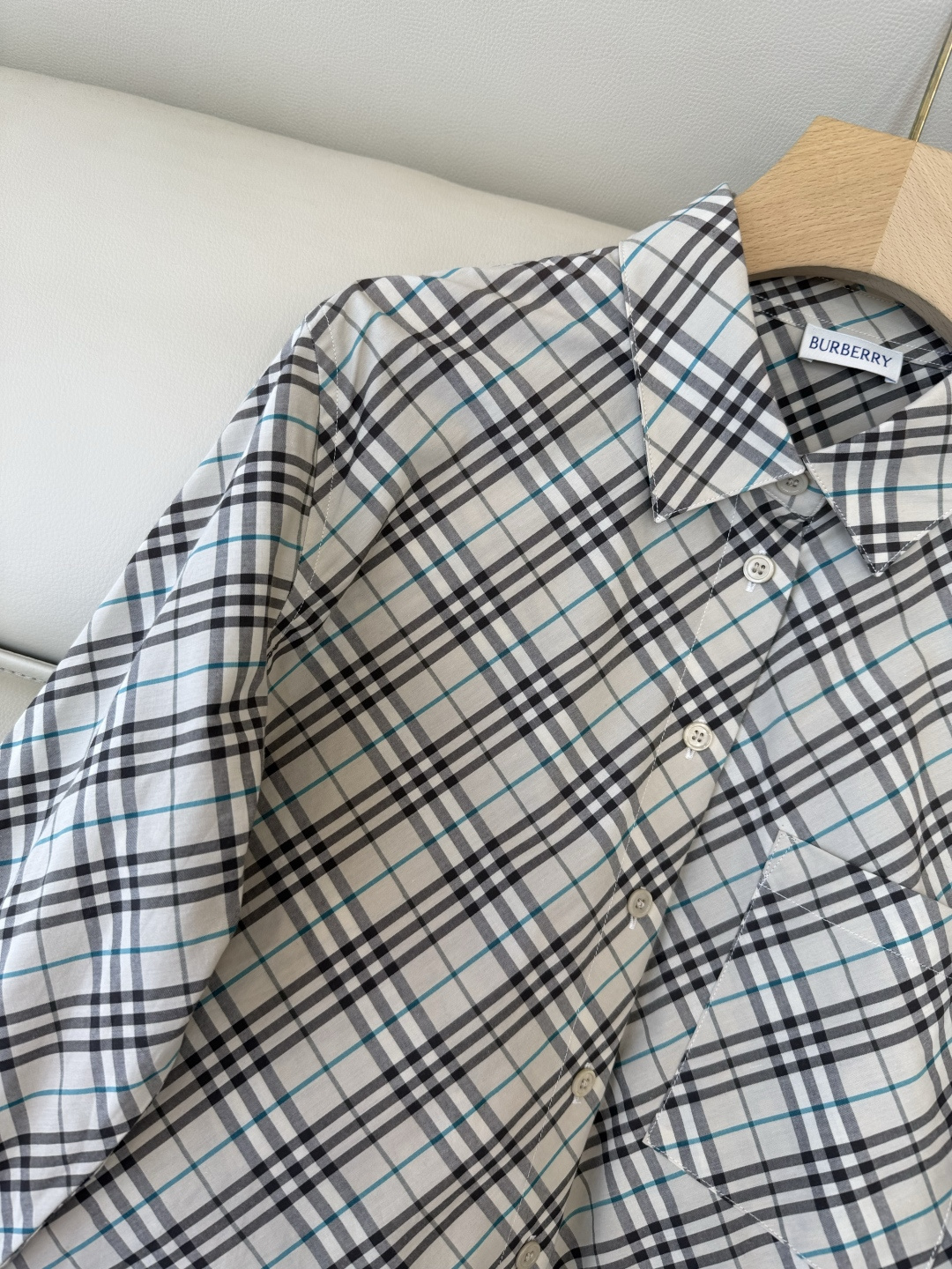 BM005#新款衬衫‼️B家 细格子 对格菱形格 长袖衬衫 三色 SML