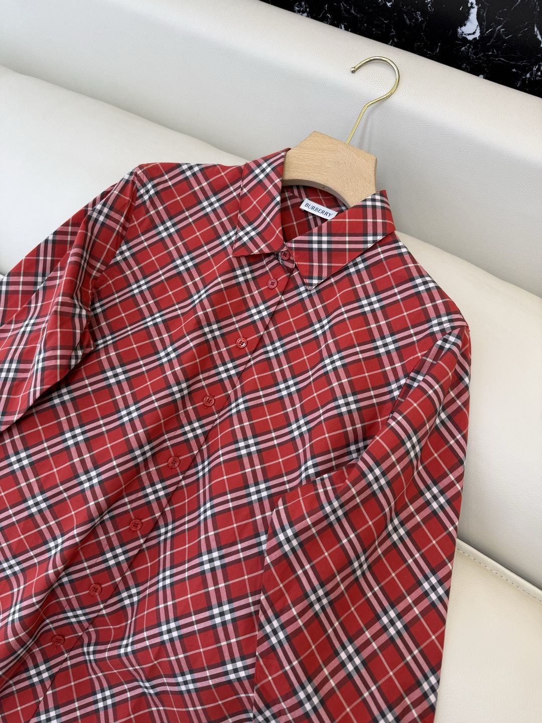 BM005#新款衬衫‼️B家 细格子 对格菱形格 长袖衬衫 三色 SML