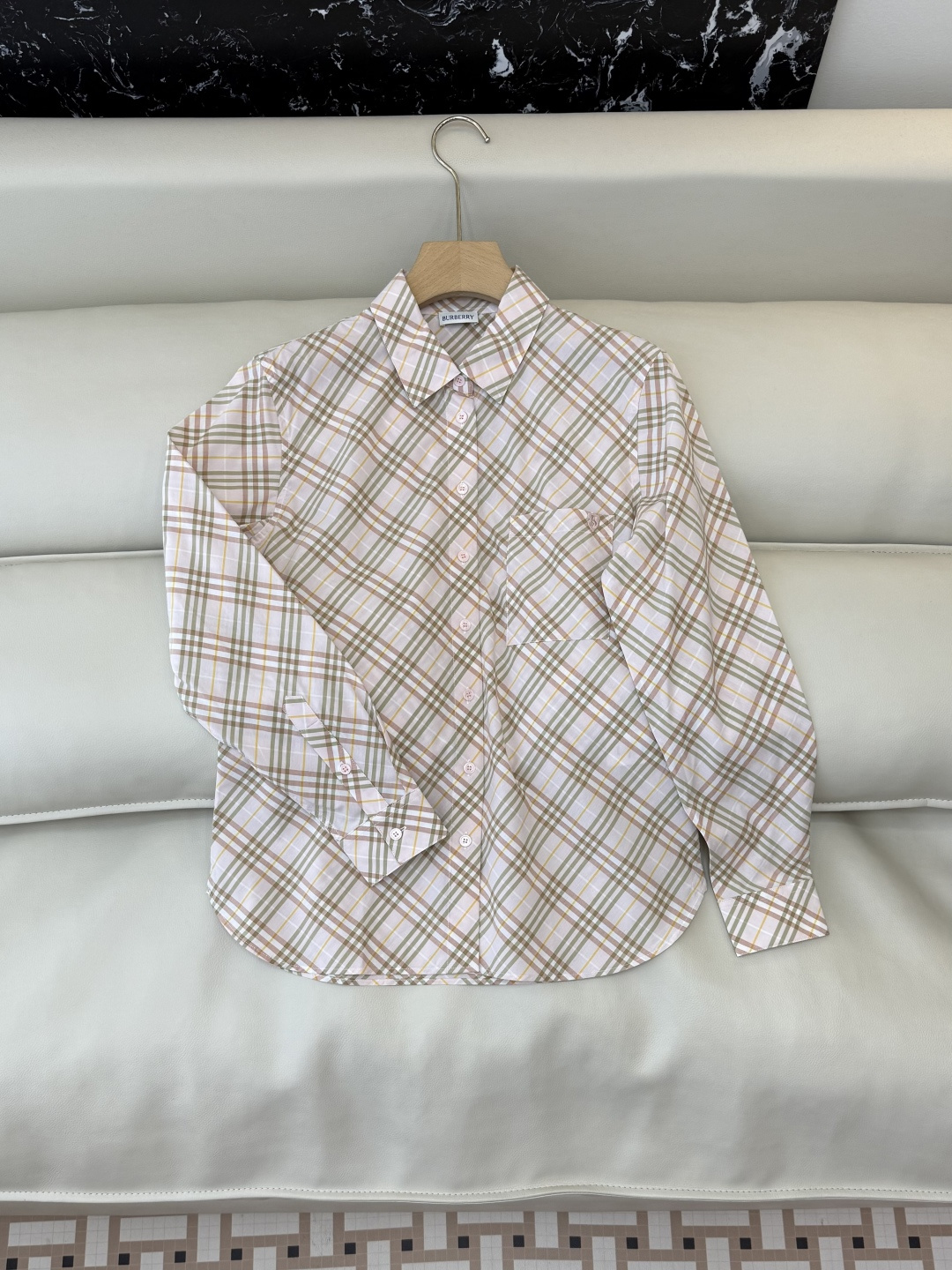 BM005#新款衬衫‼️B家 细格子 对格菱形格 长袖衬衫 三色 SML