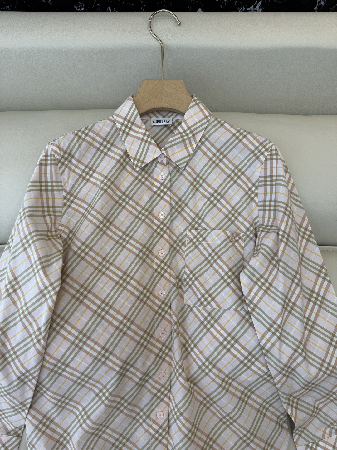 BM005#新款衬衫‼️B家 细格子 对格菱形格 长袖衬衫 三色 SML