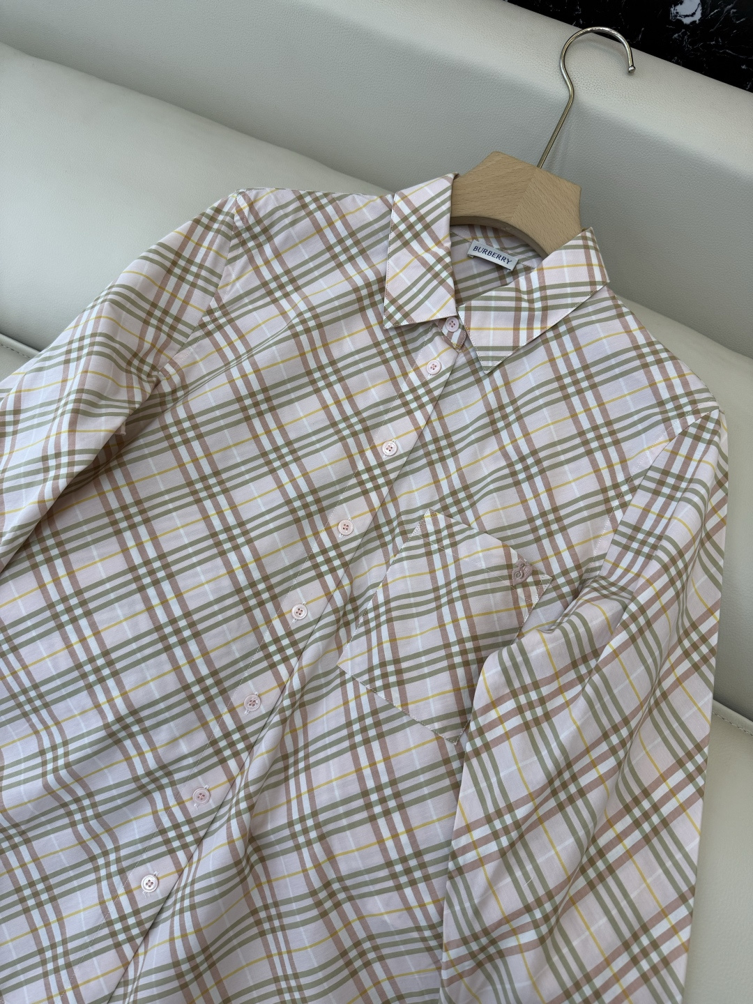 BM005#新款衬衫‼️B家 细格子 对格菱形格 长袖衬衫 三色 SML