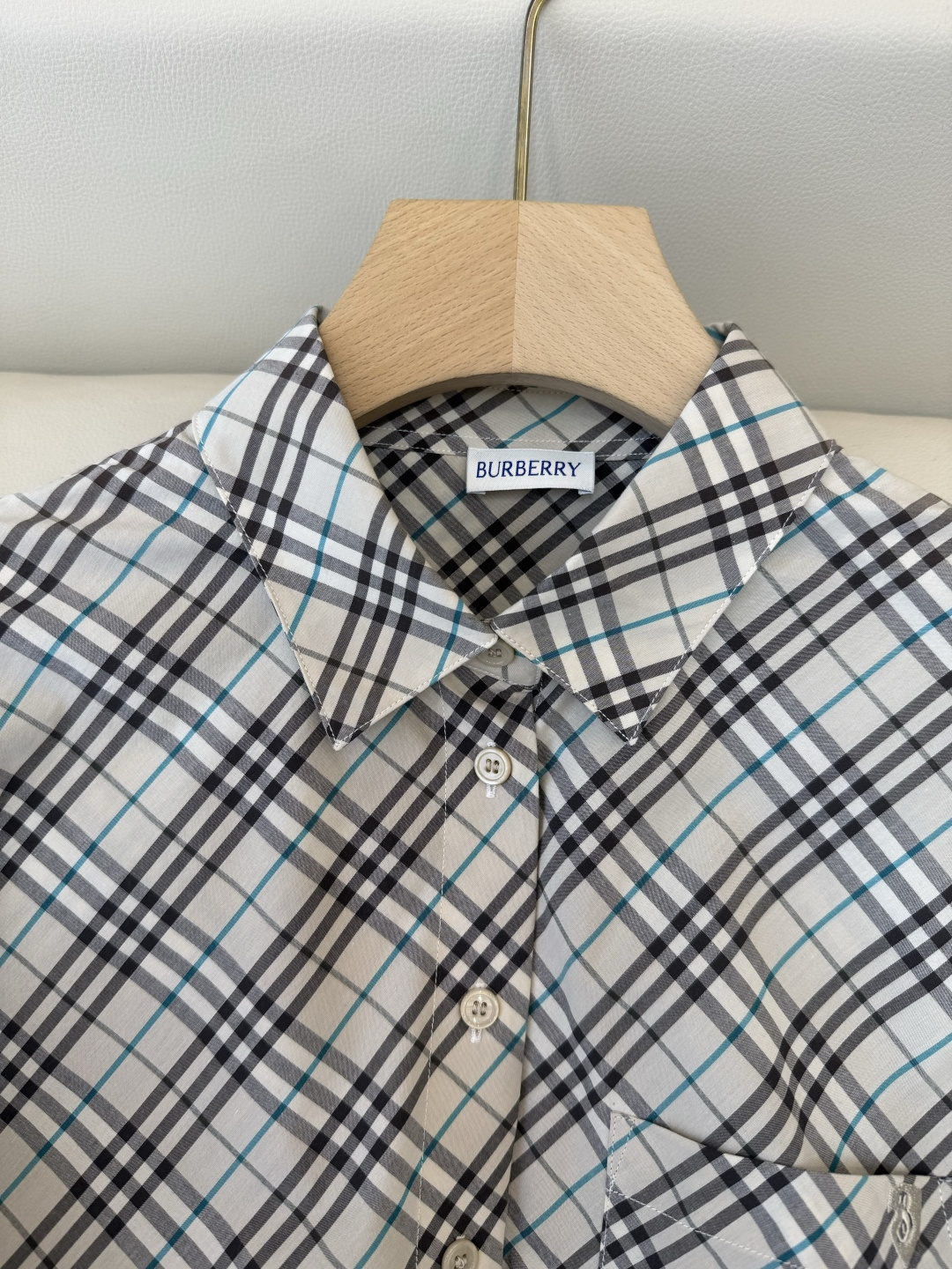 BM005#新款衬衫‼️B家 细格子 对格菱形格 长袖衬衫 三色 SML