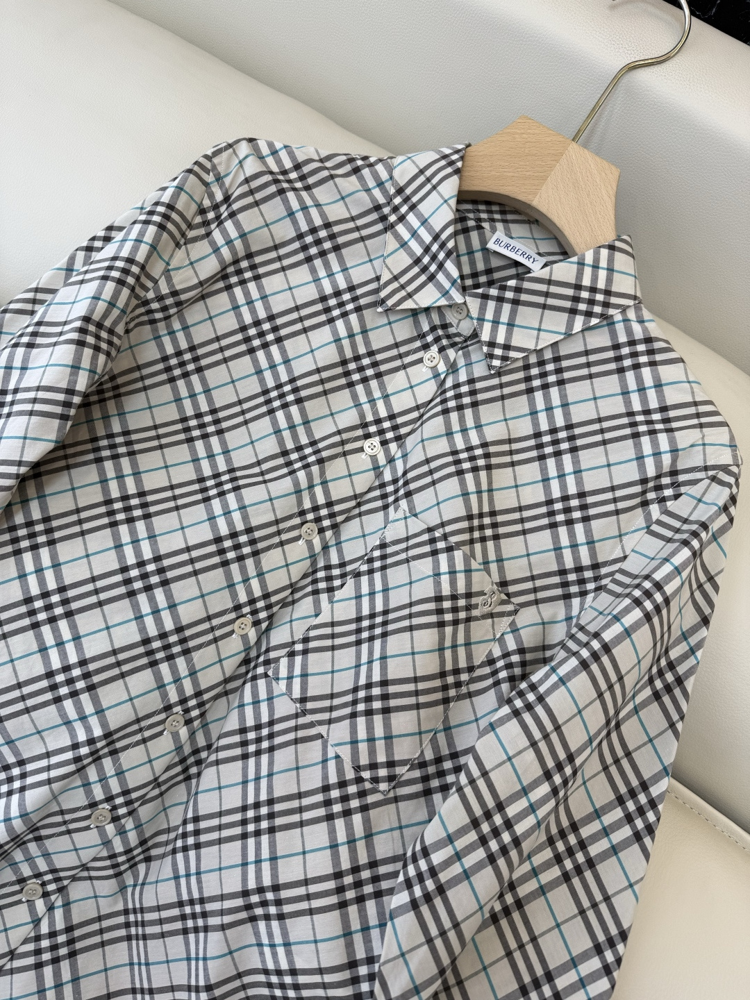 BM005#新款衬衫‼️B家 细格子 对格菱形格 长袖衬衫 三色 SML